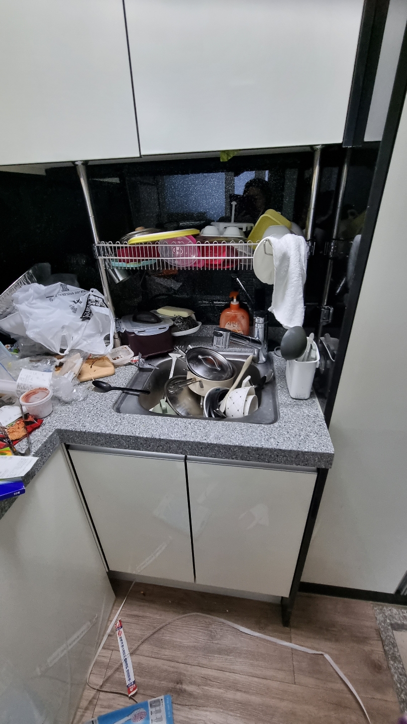 쓰레기집청소 전 부엌