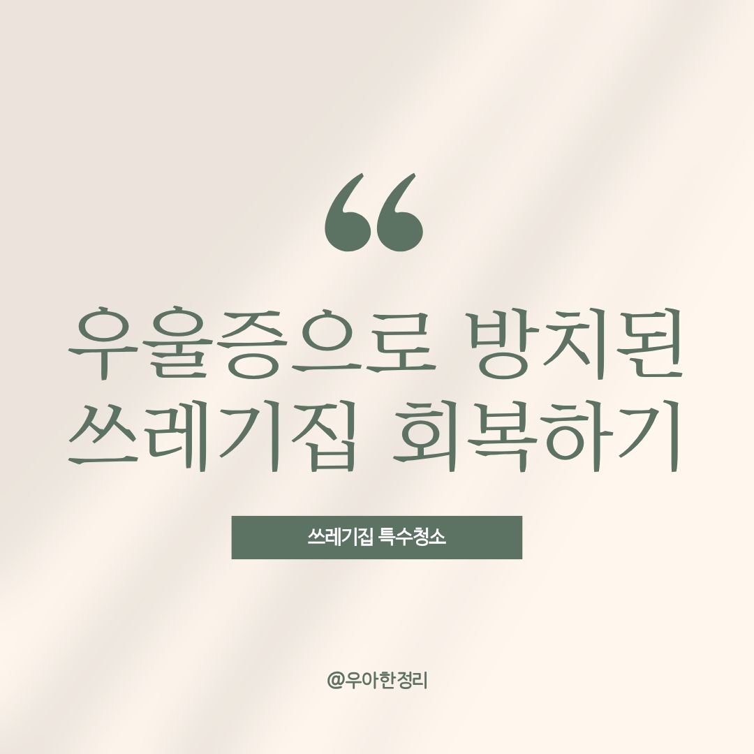 우아한정리 우울증으로 방치된 쓰레기집 회복하기