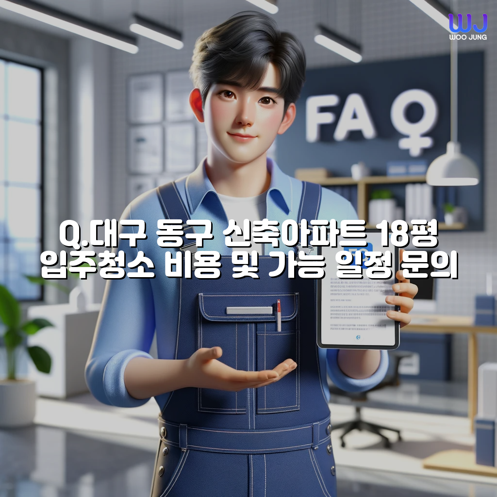 대구 동구 신축아파트 18평 입주청소 비용 및 가능 일정 문의