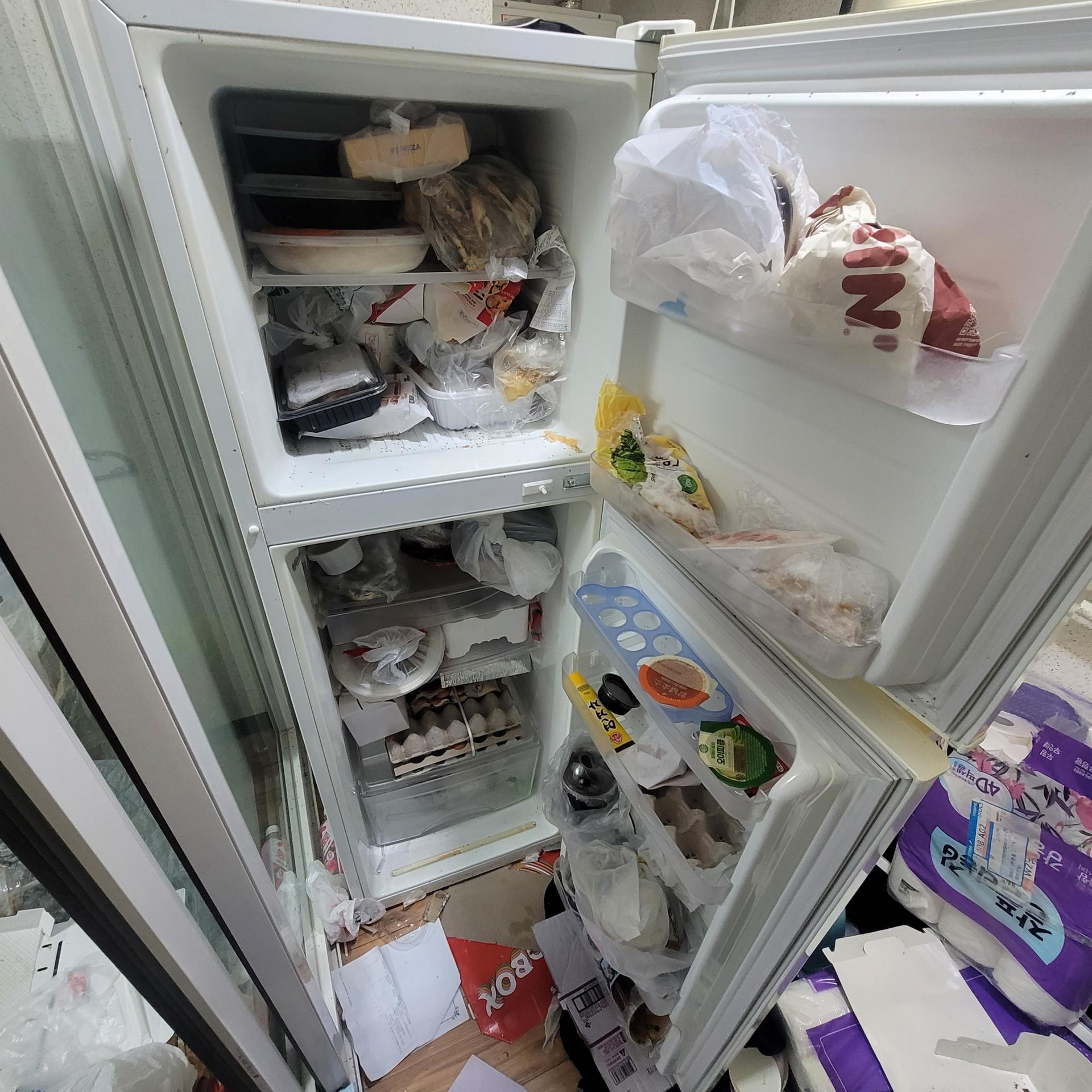 냉장고 음식처리 전 사진