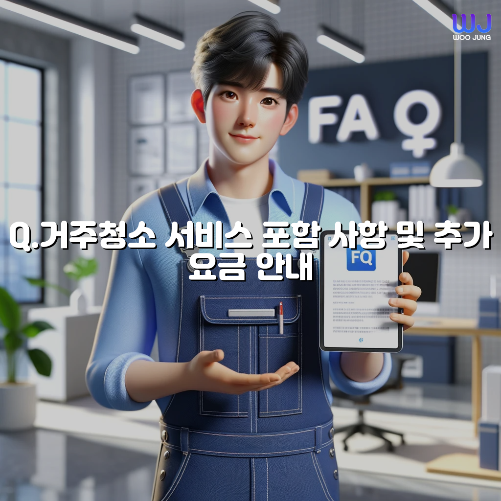 거주청소 서비스 포함 사항 및 추가 요금 안내