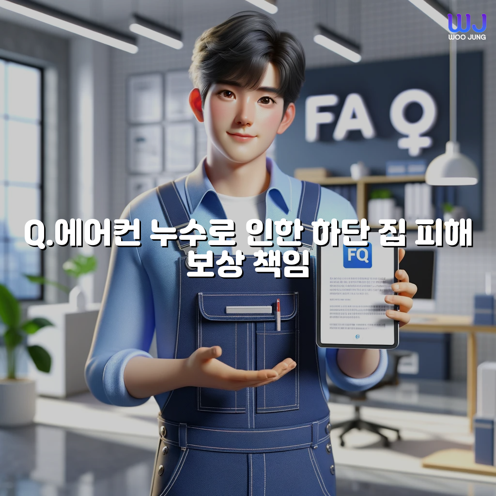 에어컨 누수로 인한 하단 집 피해 보상 책임