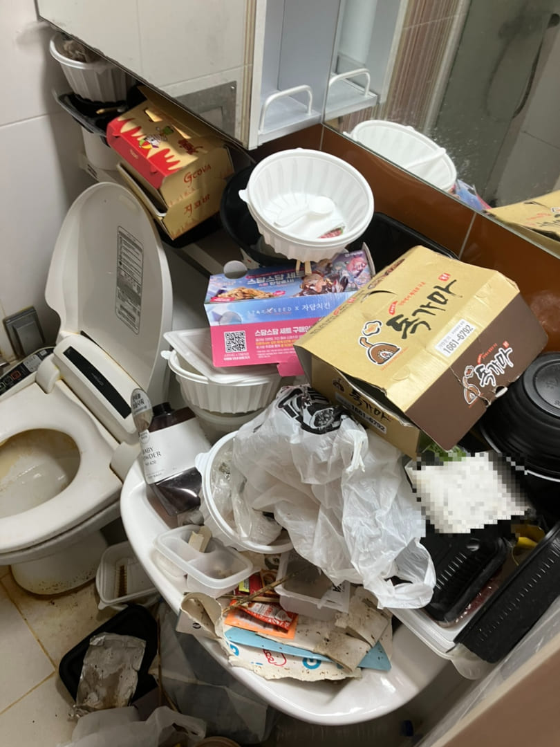 세종시 쓰레기집 화장실 세면대