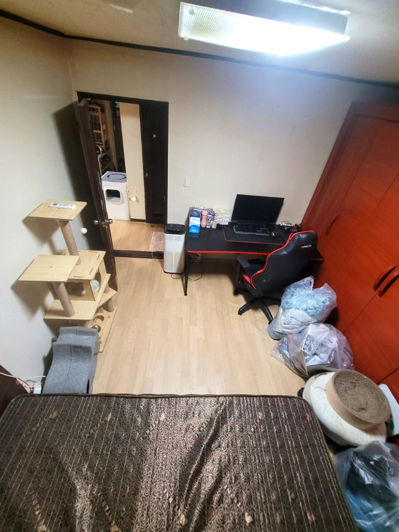 쓰레기집 안방 침대 청소