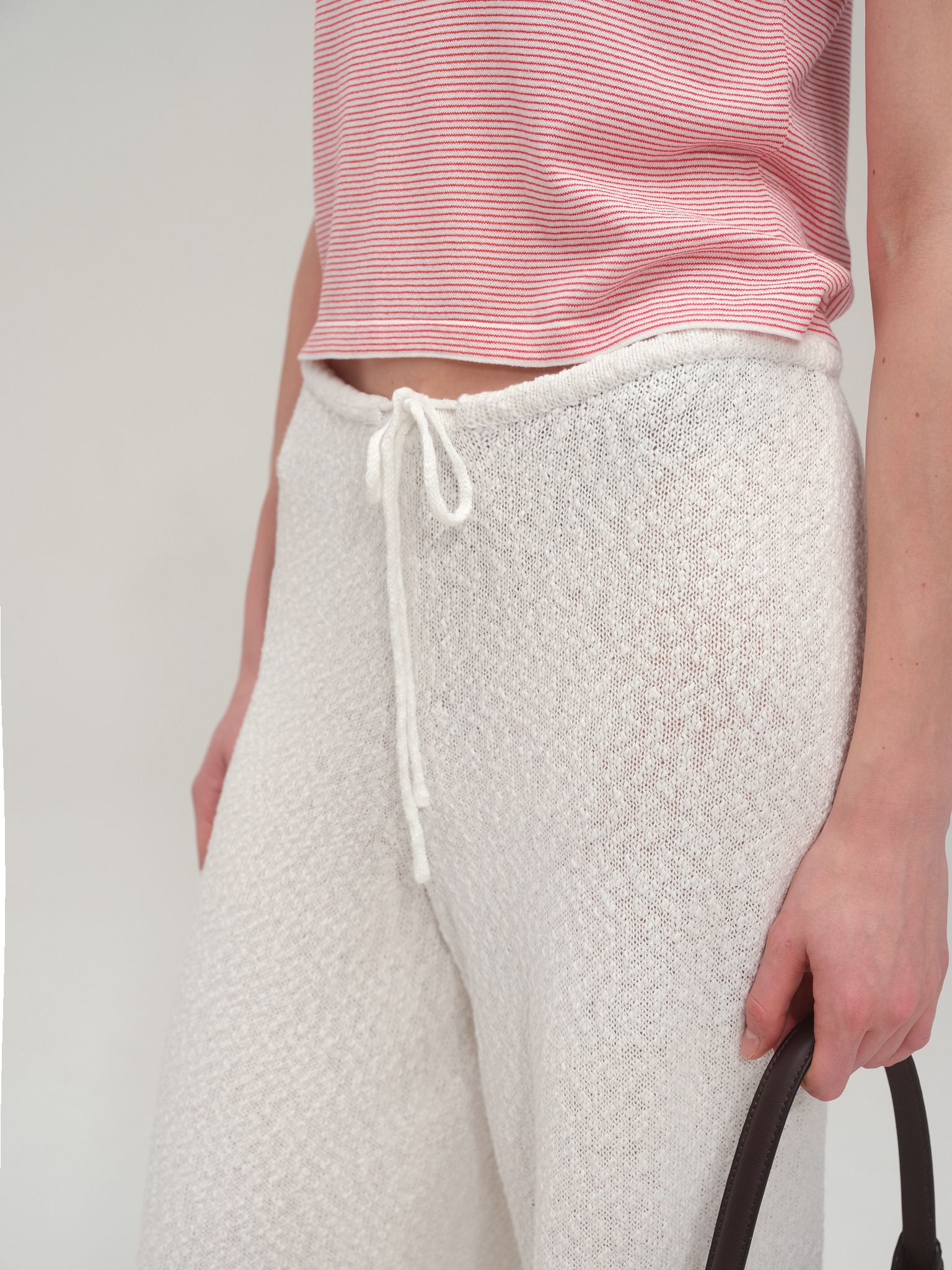 Cotton Summer Boucle Knit Set Up_White