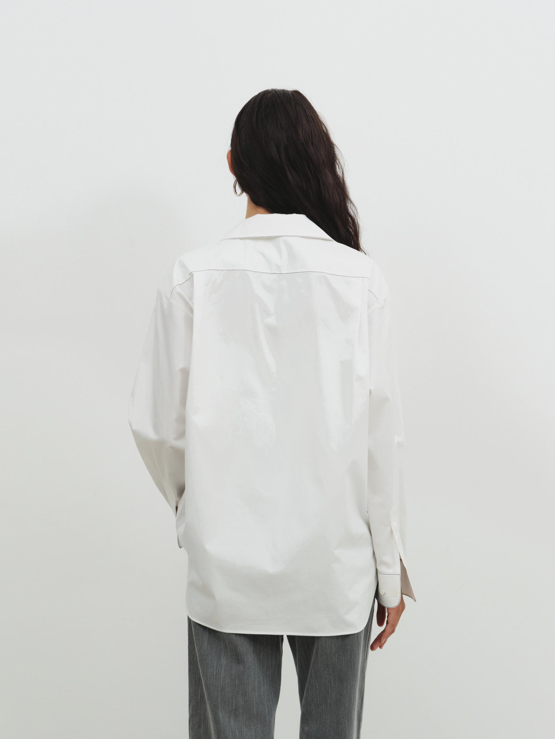 Notched collar shirt_White
