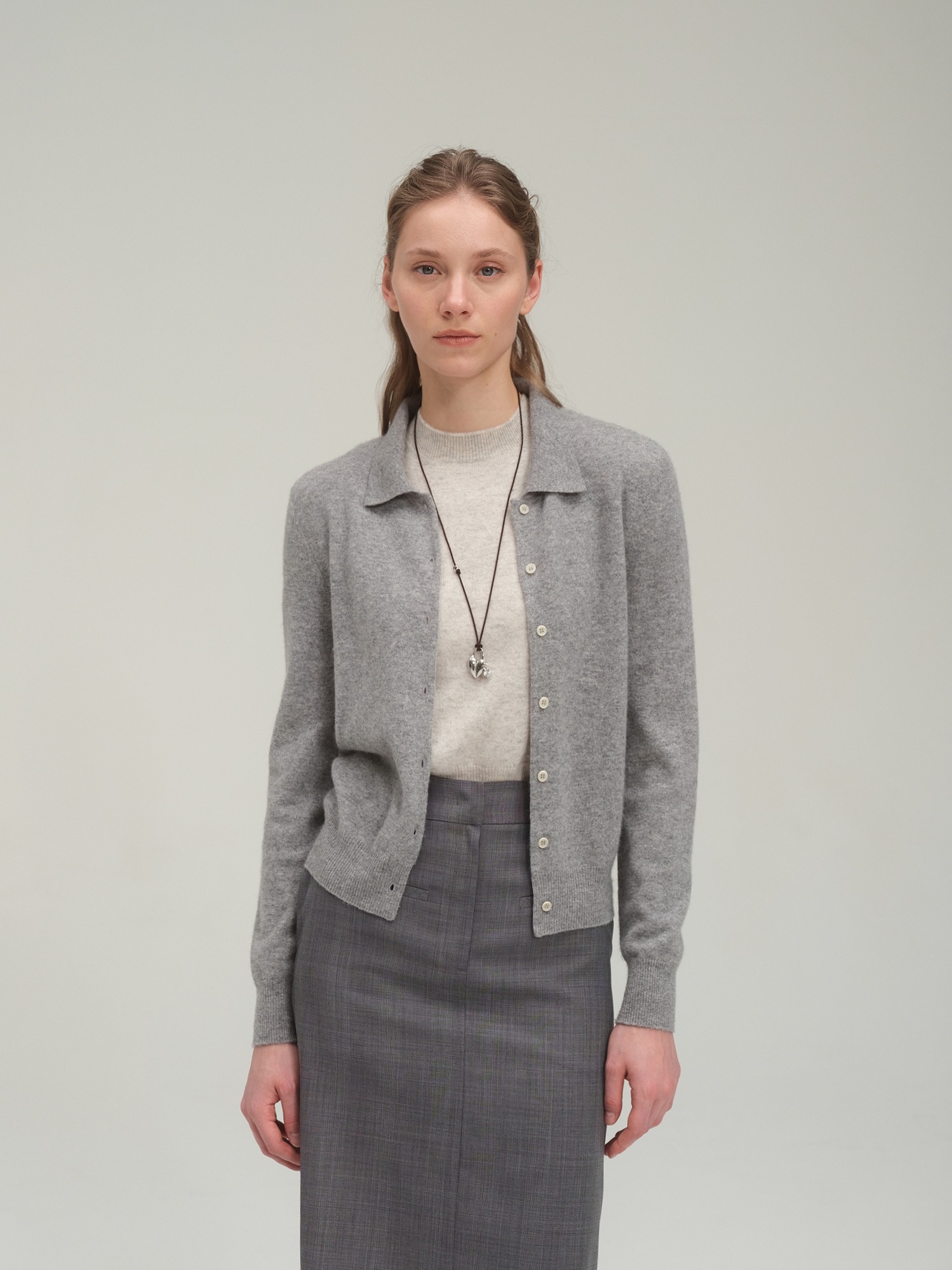 100% Pure Cashmere Shirt Cardigan_3 Colors