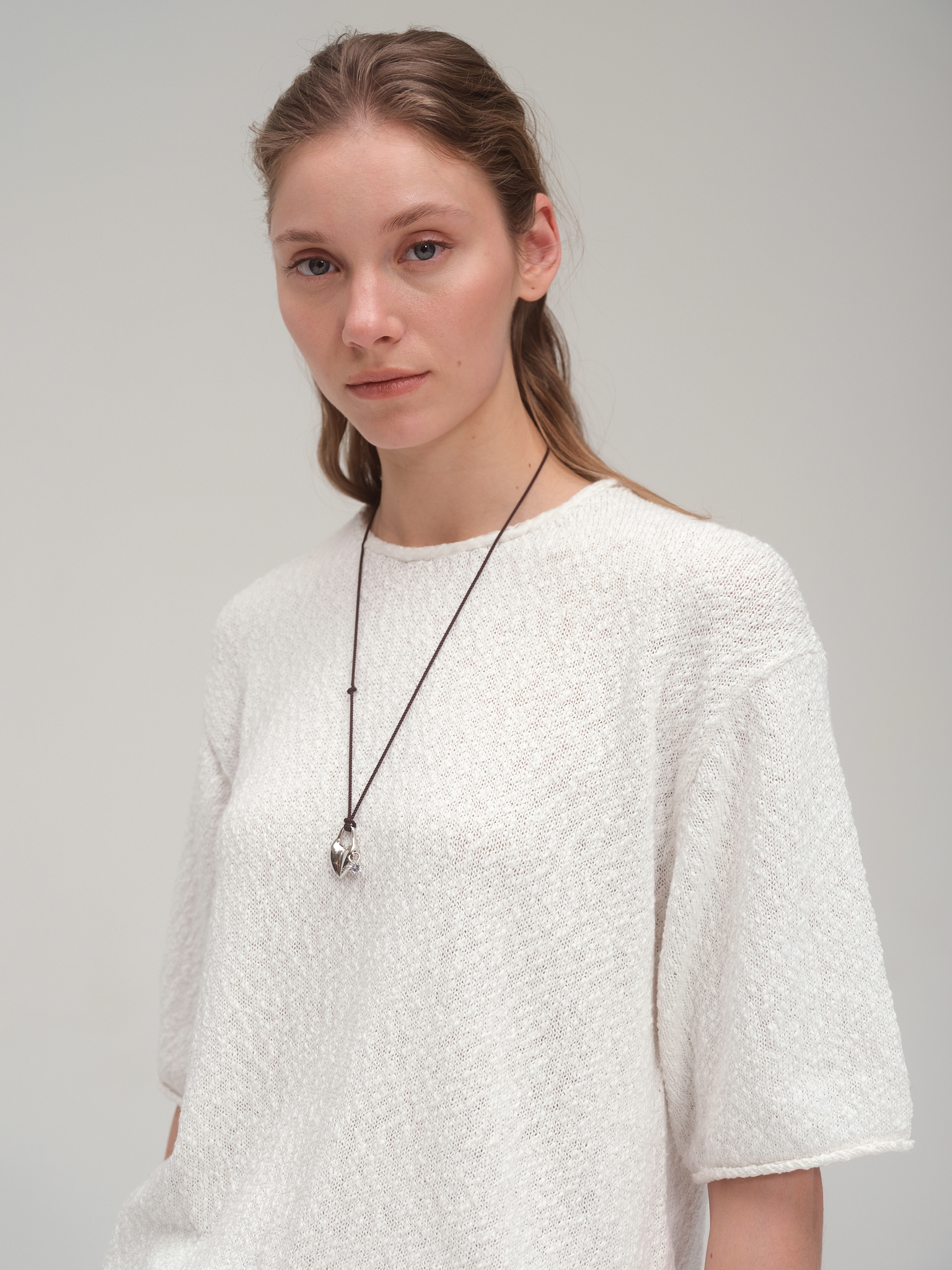 Cotton Summer Boucle Knit Set Up_White