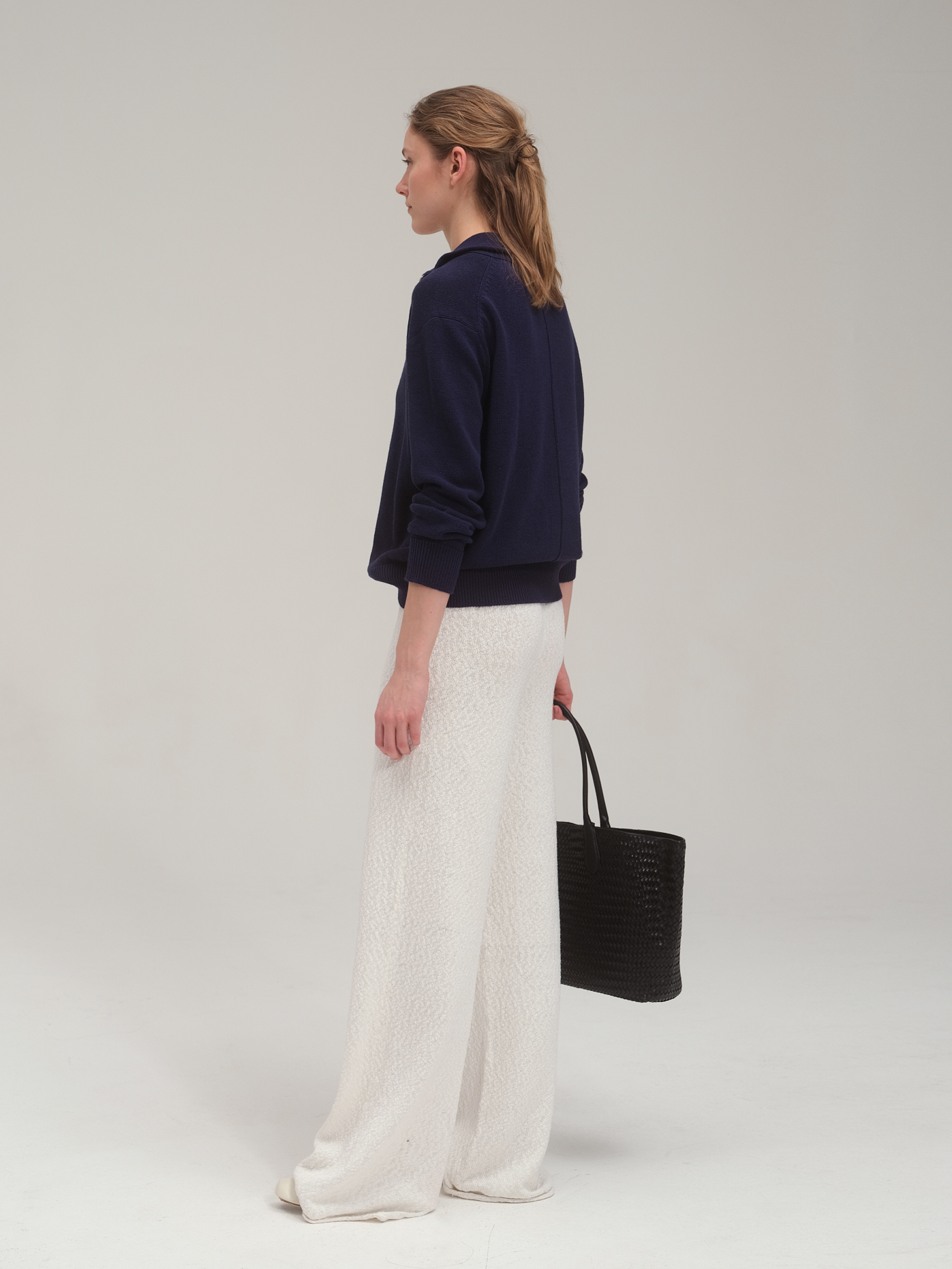 Half zip sweater and tank top set_Navy