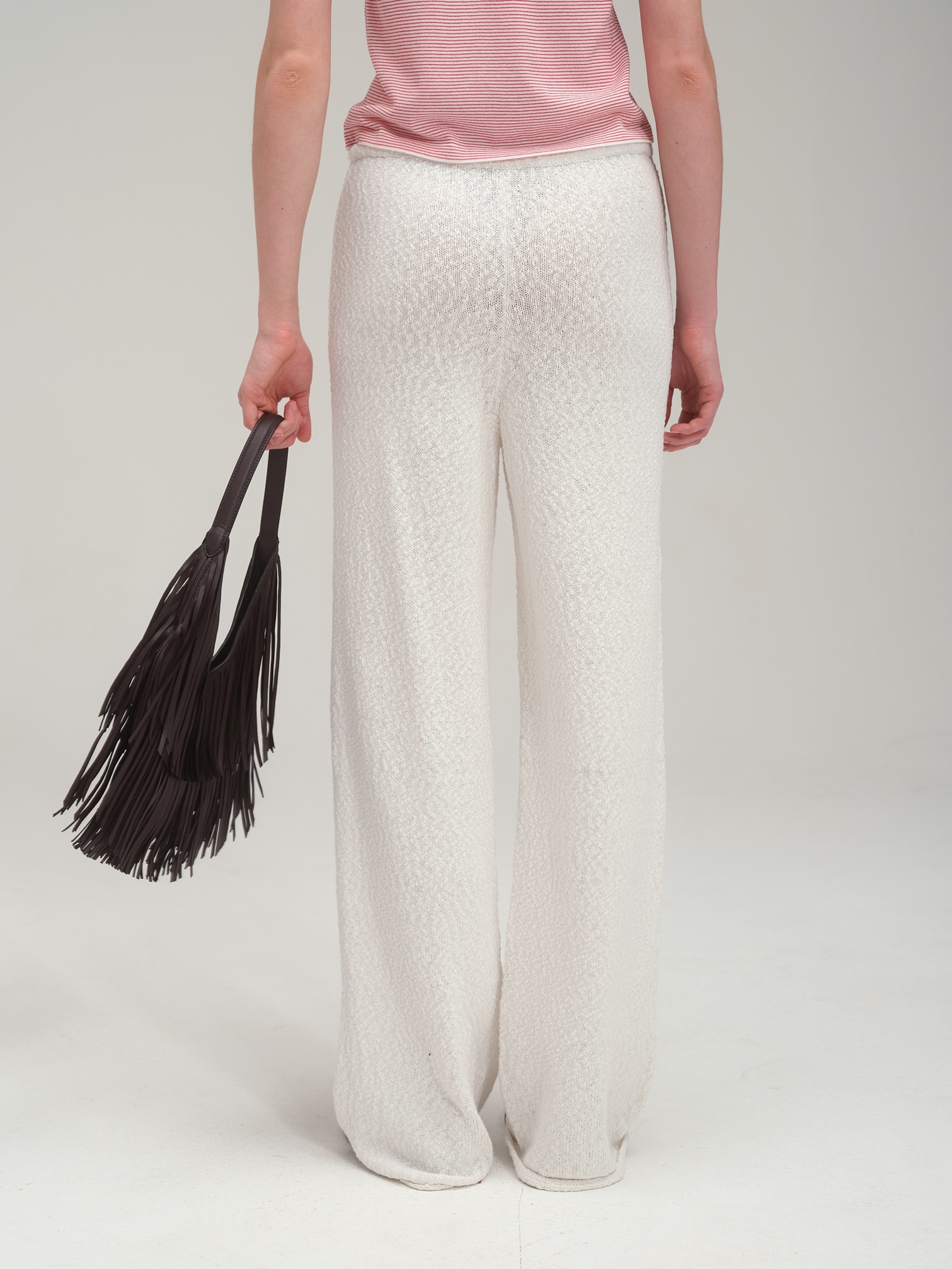Cotton Summer Boucle Knit Set Up_White