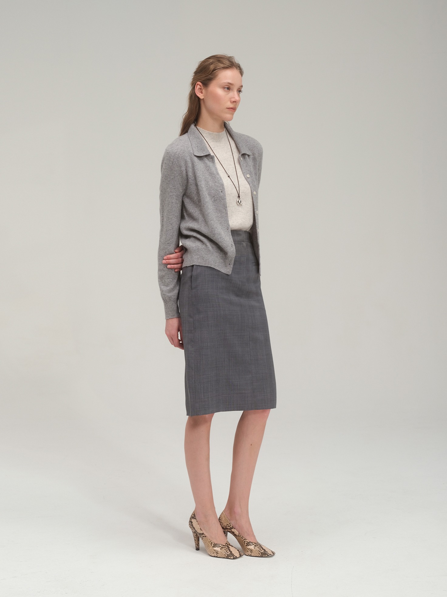 100% Pure Cashmere Shirt Cardigan_3 Colors