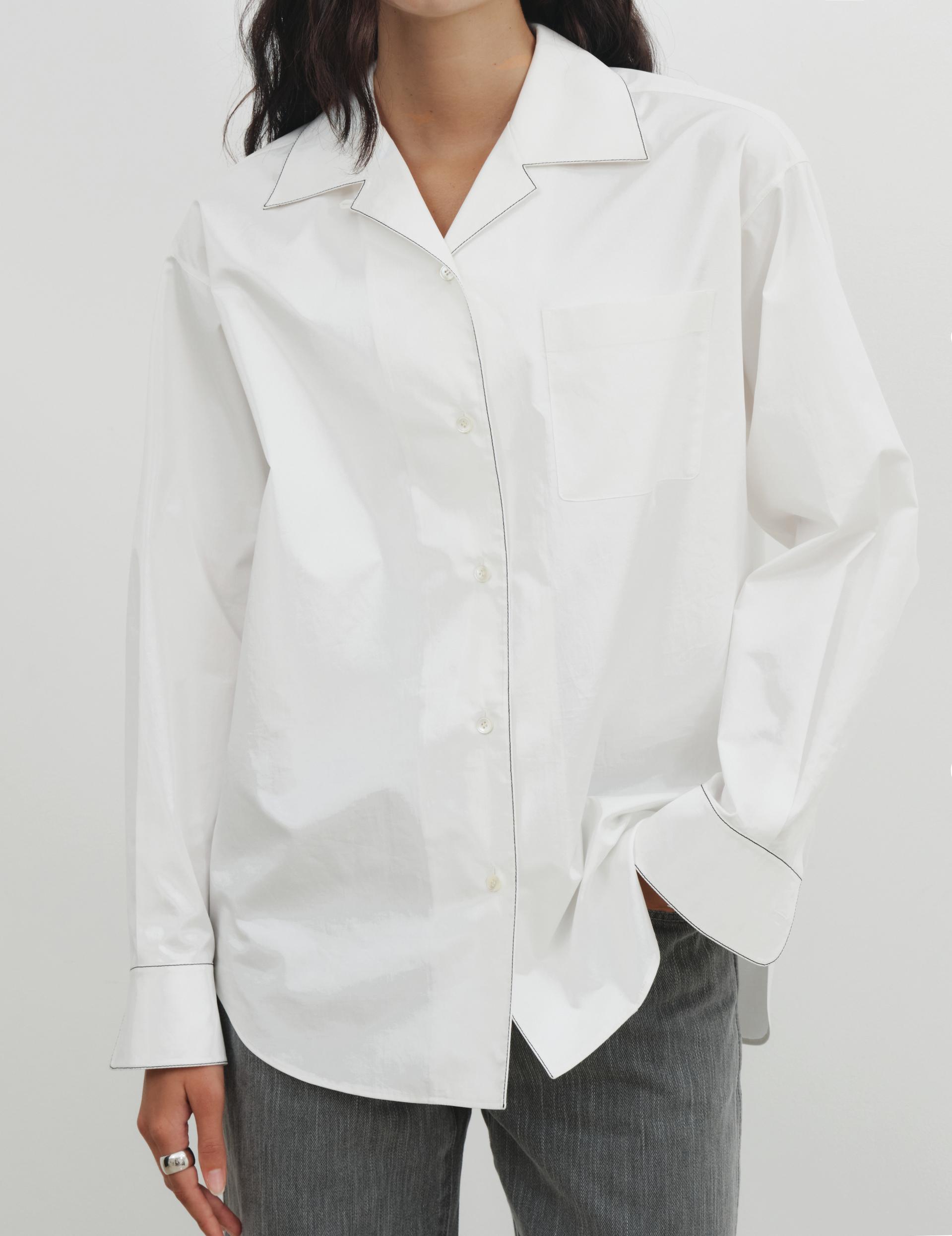 Notched collar shirt_White