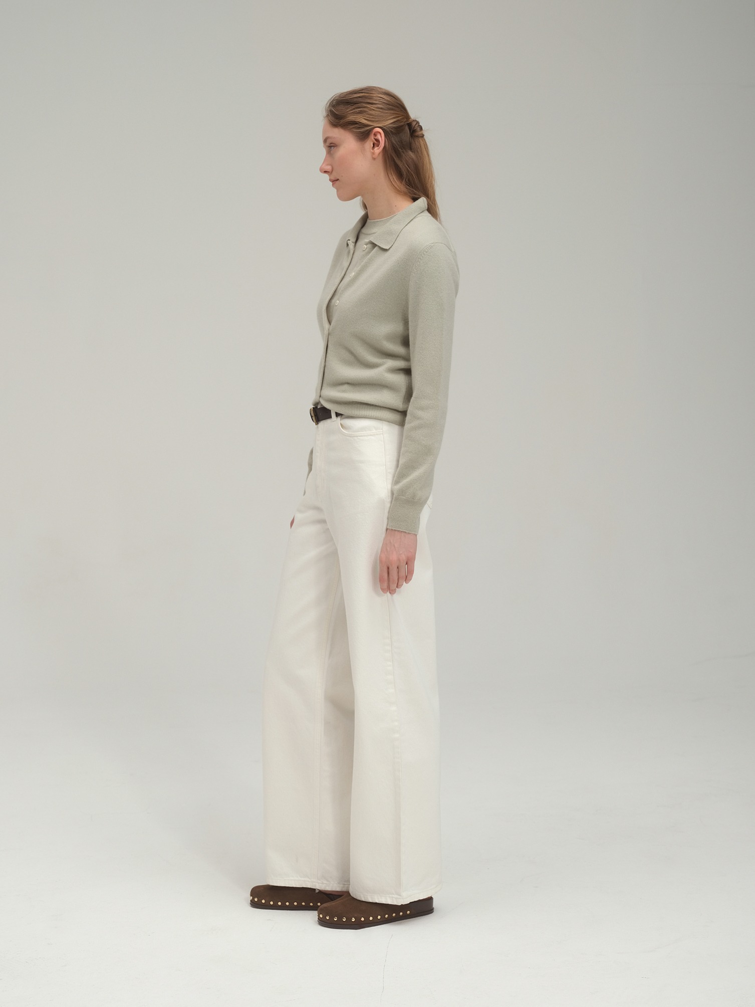 100% Pure Cashmere Shirt Cardigan_3 Colors