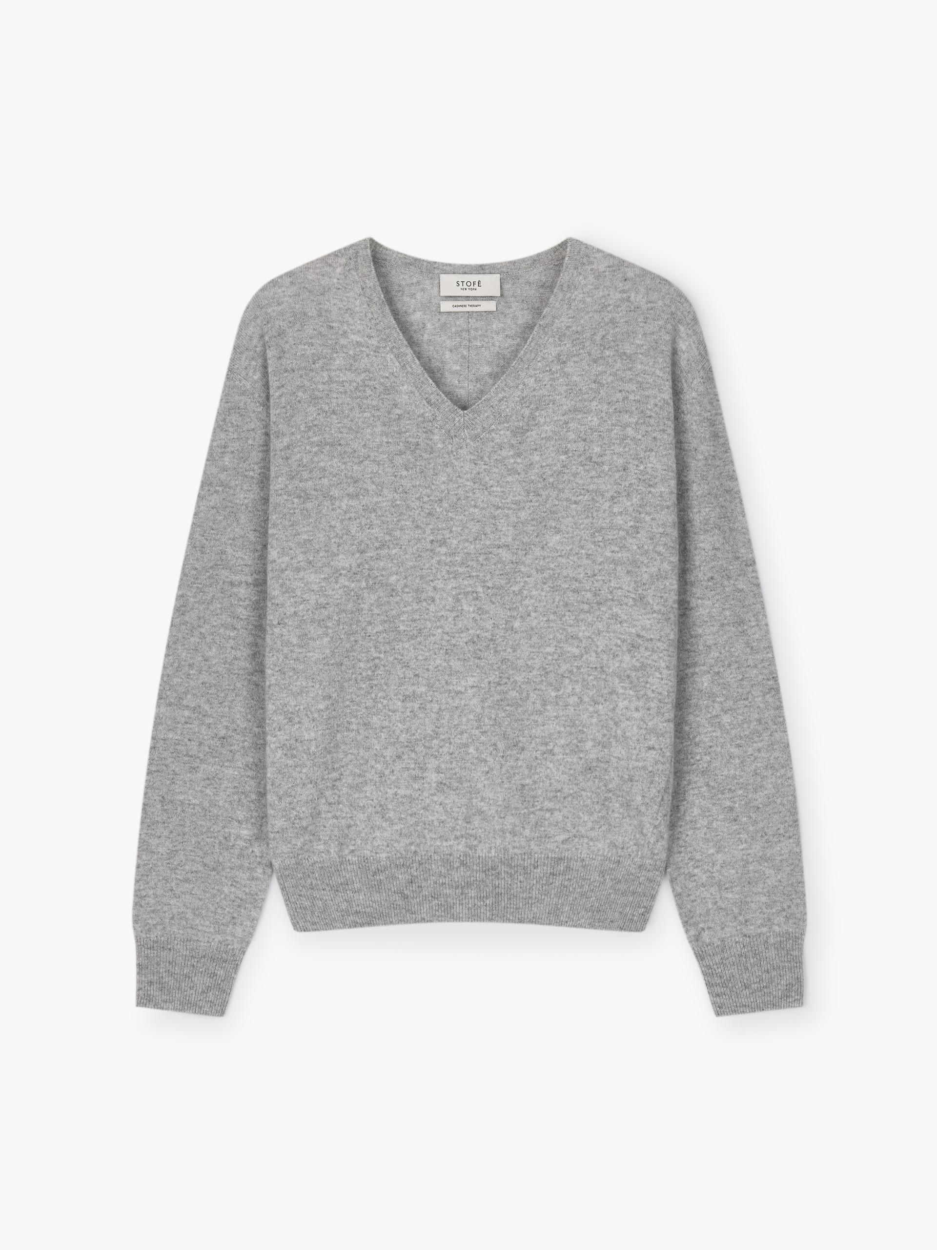 Standard V Neck Sweater in cashmere & wool_Deep Brown