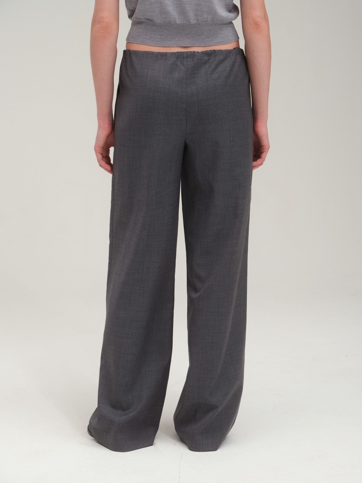 Wide Fit String Trouser in Summer Wool