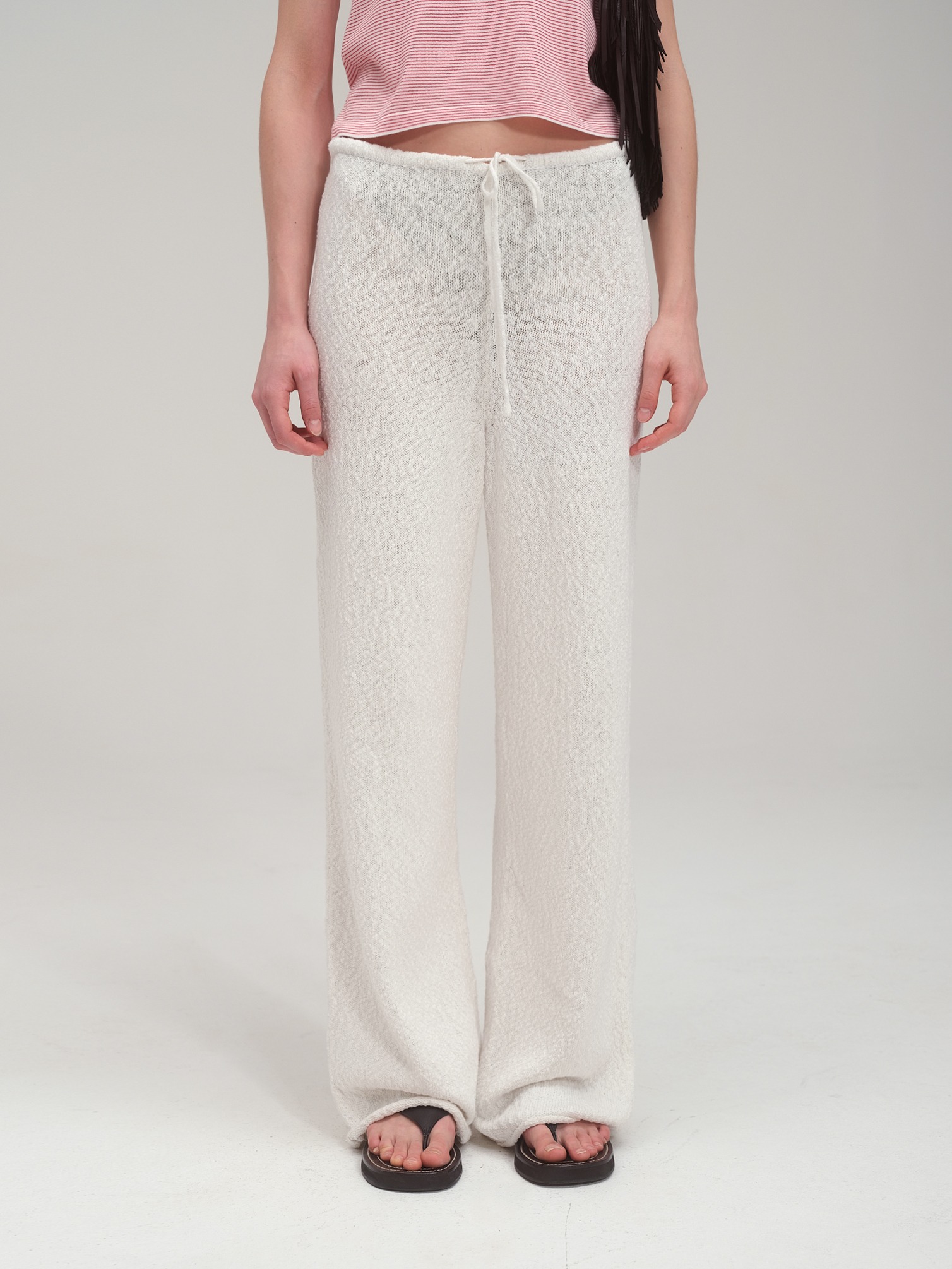 Cotton Summer Boucle Knit Set Up_White