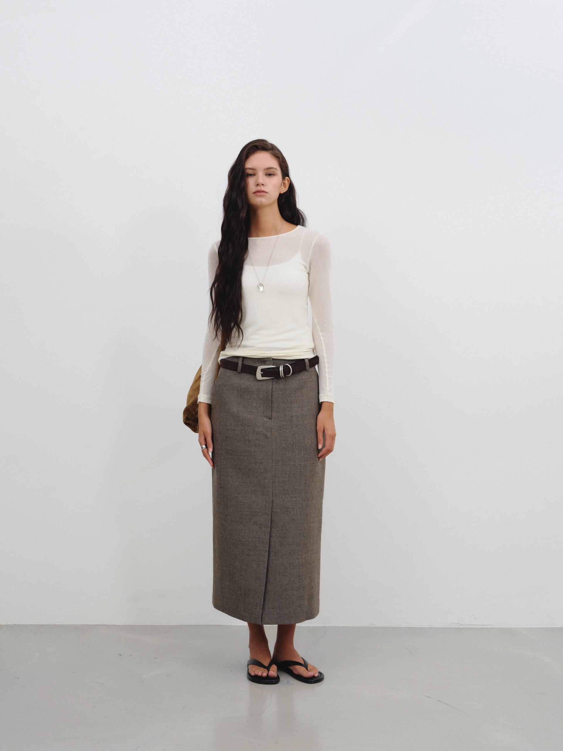 Cashmere Touch Long Sleeve T shirt_Cream