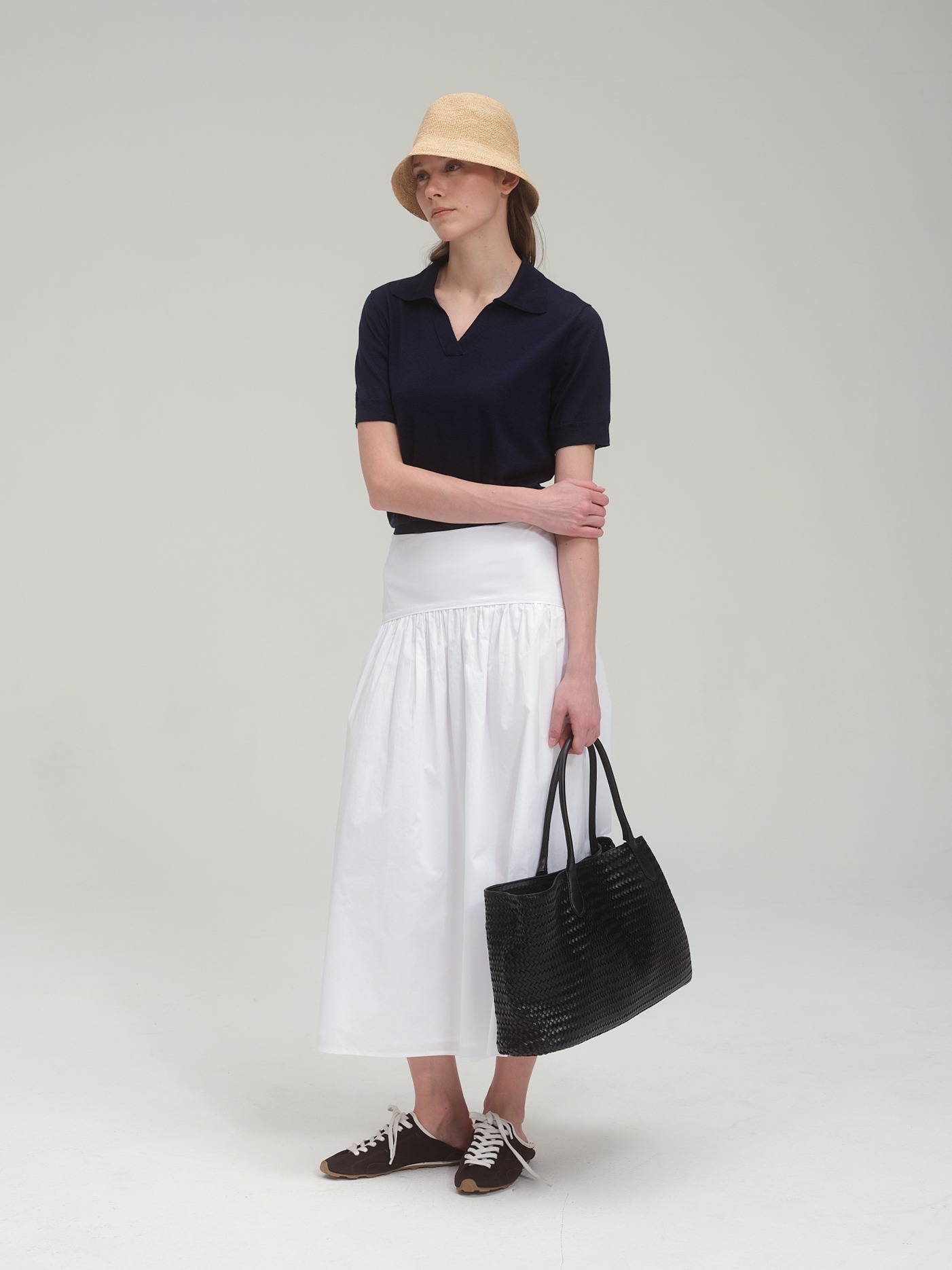 Fine Yarn Collar Summer Sweater_3 colors