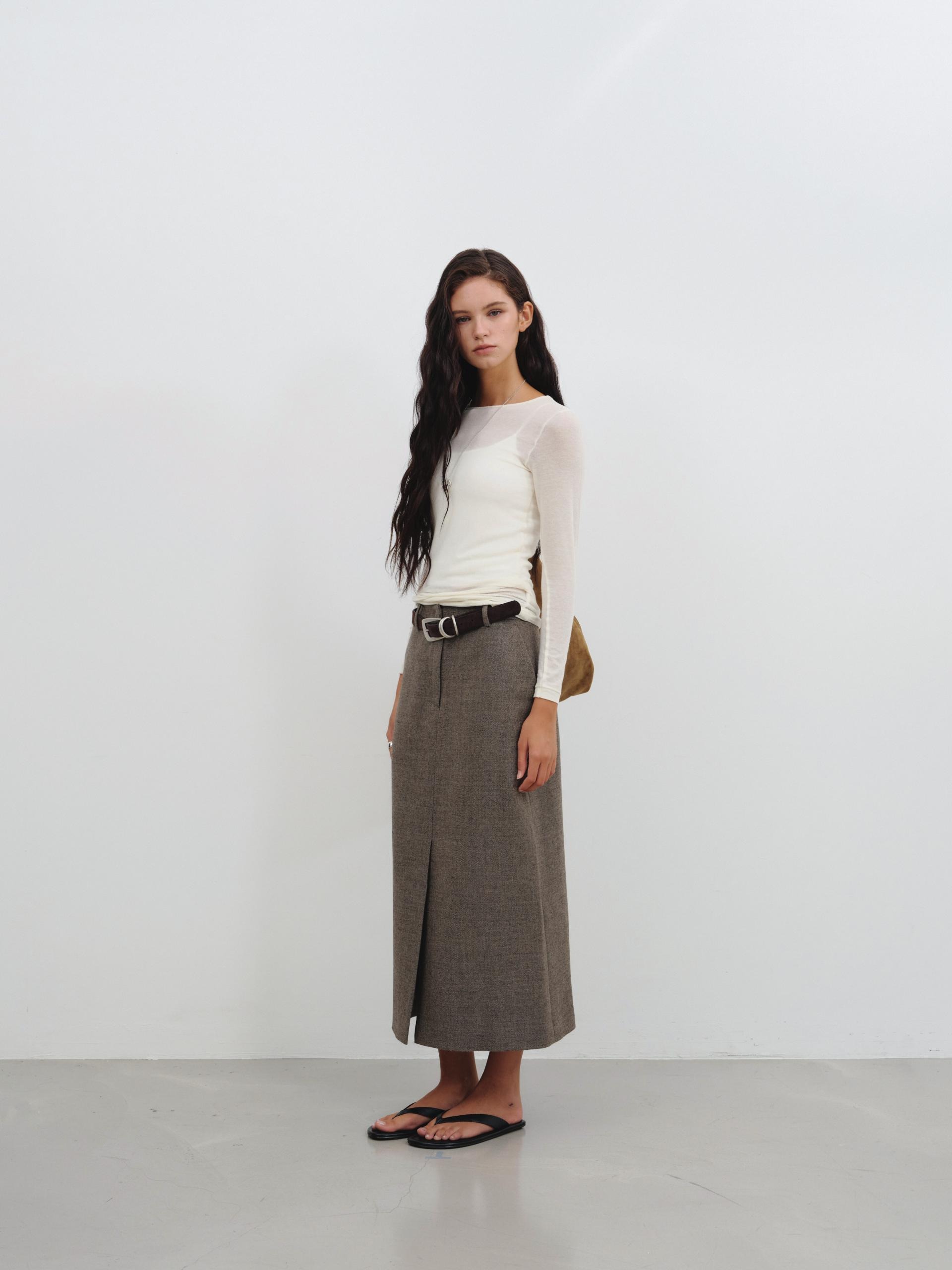 Cashmere Touch Long Sleeve T shirt_Cream
