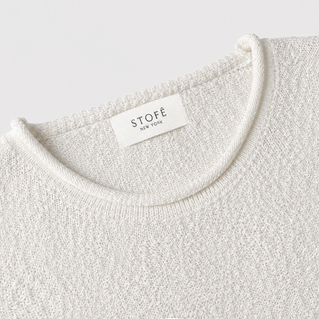 Boucle Cotton Summer Knit Set Up_White