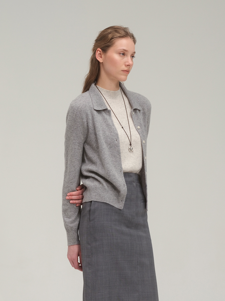 100% Pure Cashmere Shirt Cardigan_3 Colors
