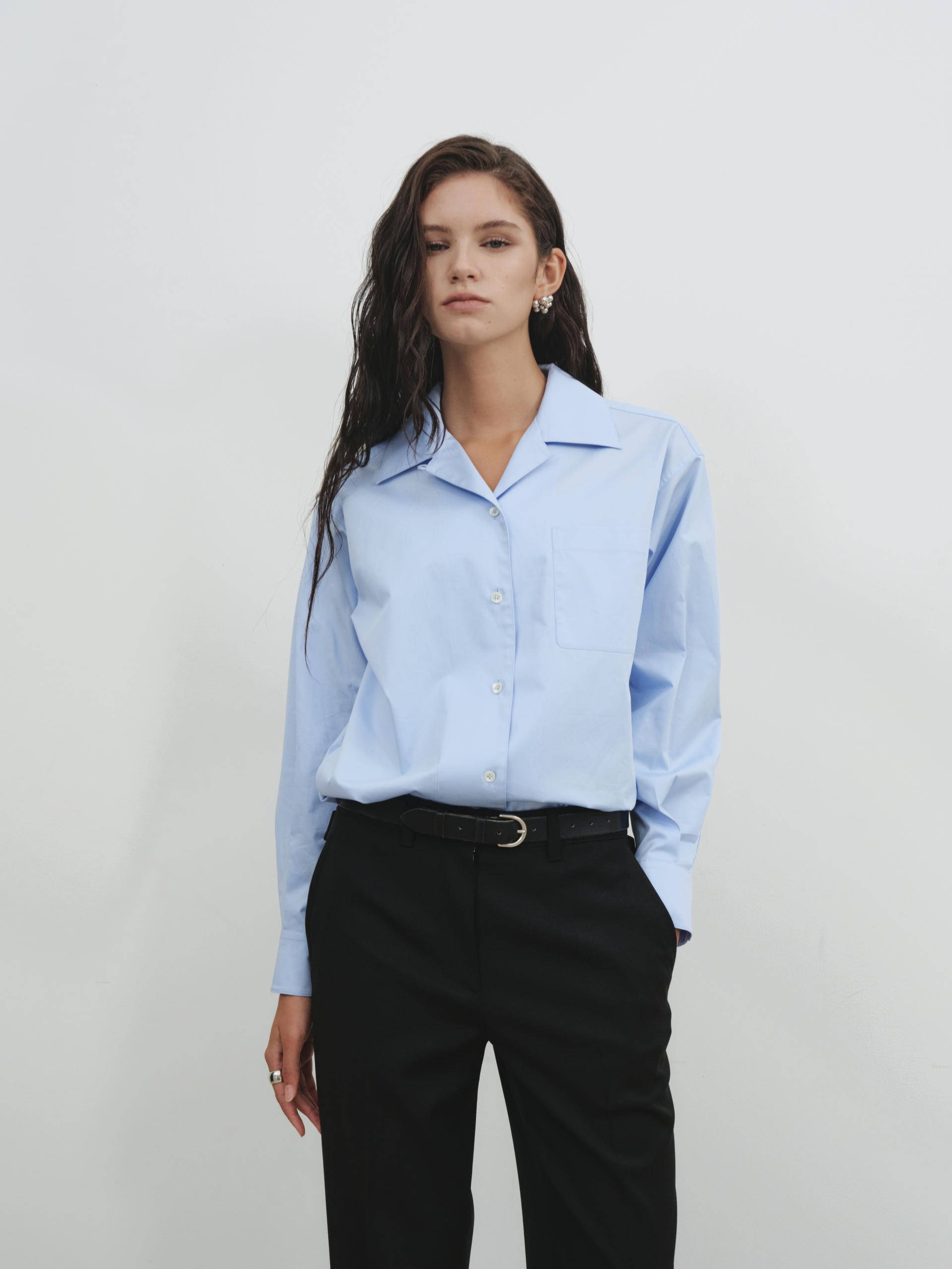 Notched collar shirt_White