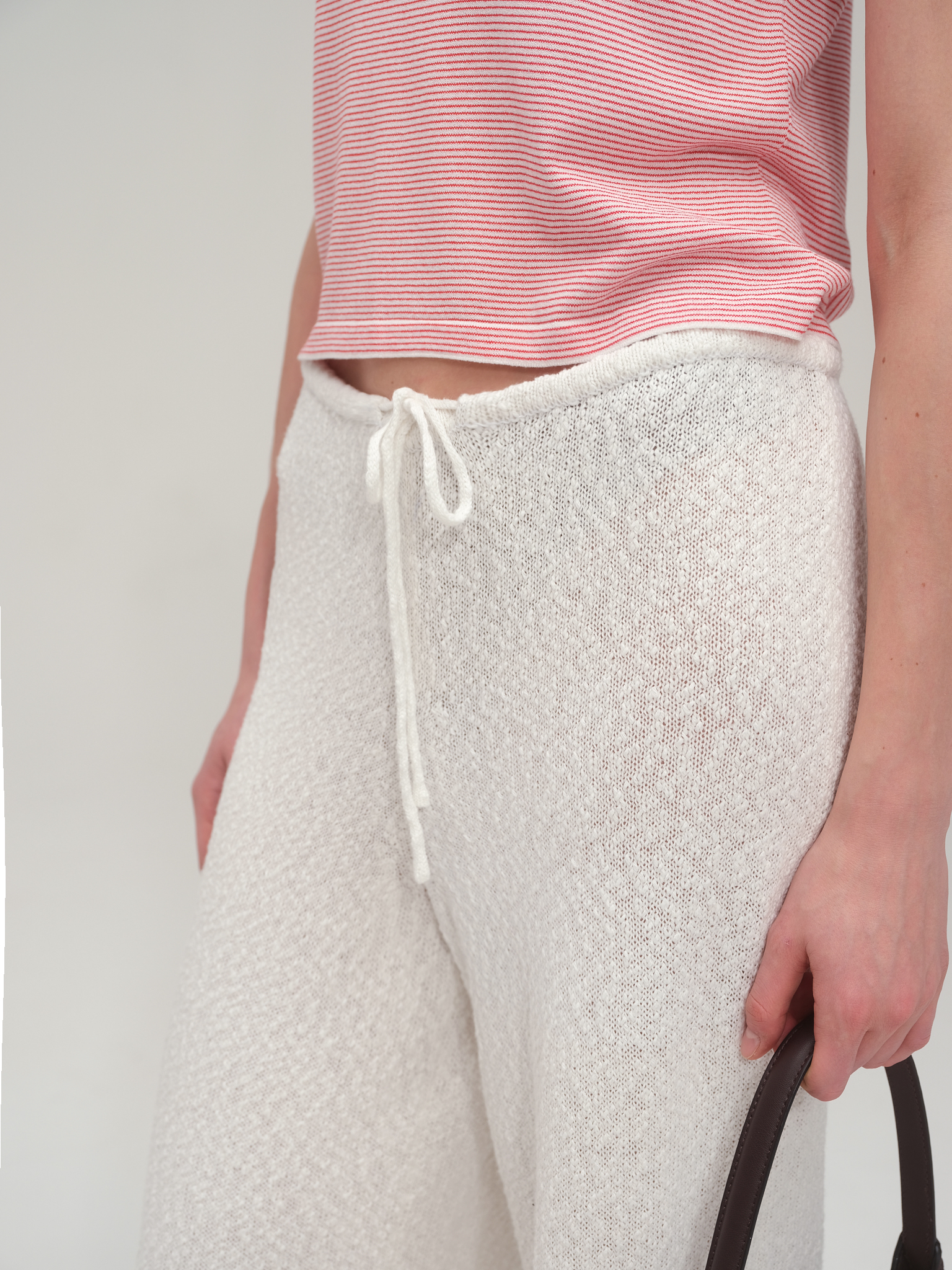 Cotton Summer Boucle Knit Set Up_White