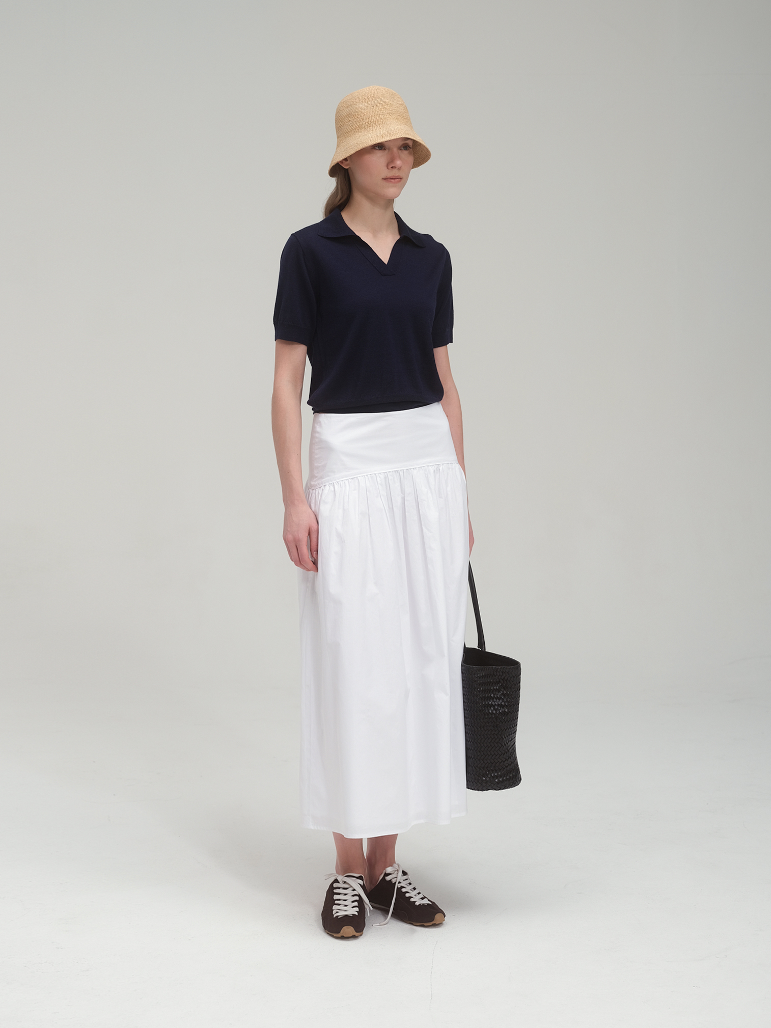Fine Yarn Collar Summer Sweater_3 colors