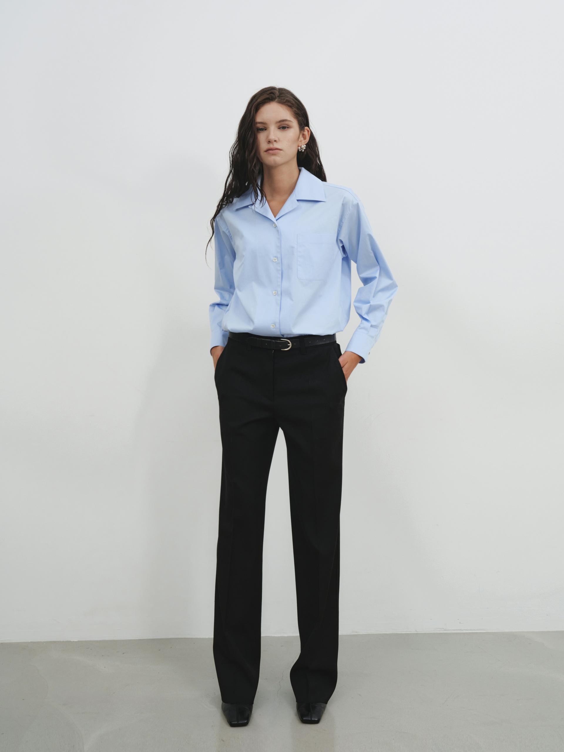 Notched collar shirt_White