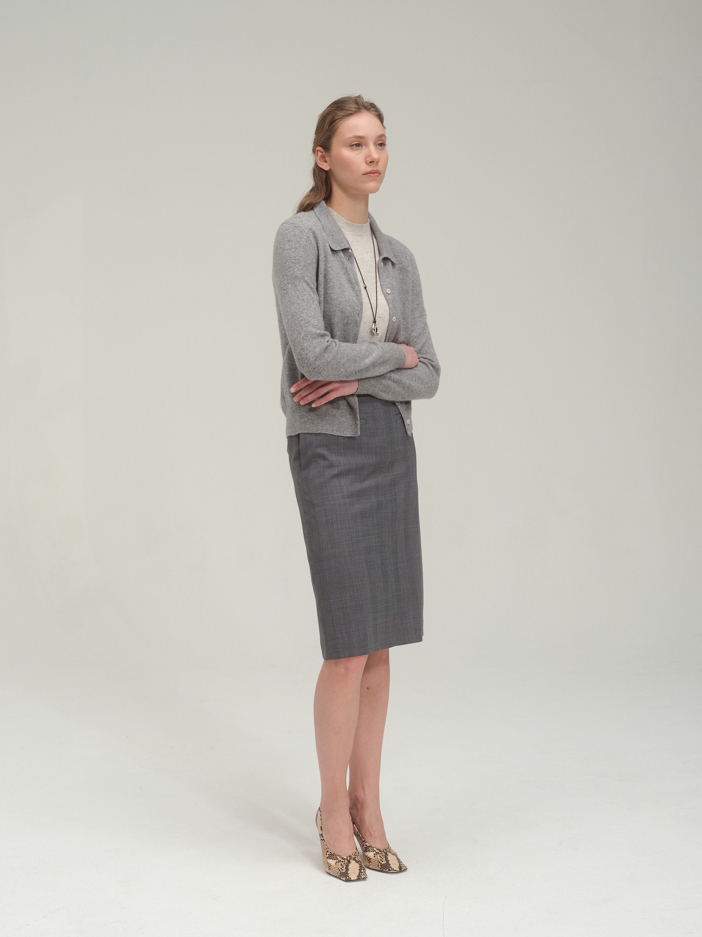 100% Pure Cashmere Shirt Cardigan_3 Colors