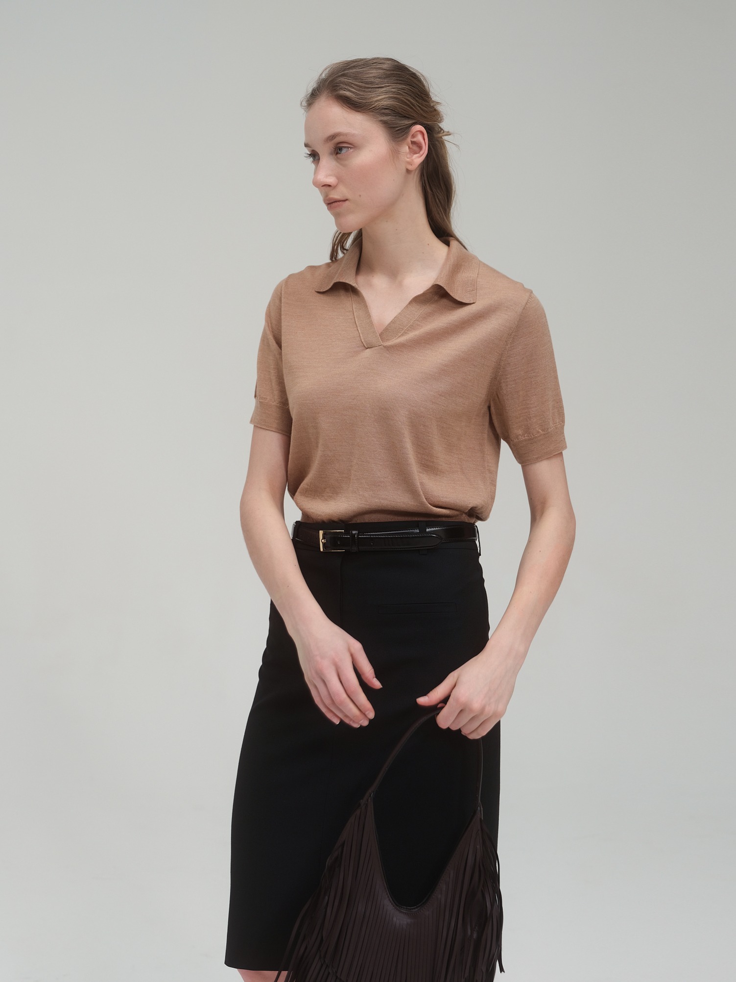 Fine Yarn Collar Summer Sweater_3 colors
