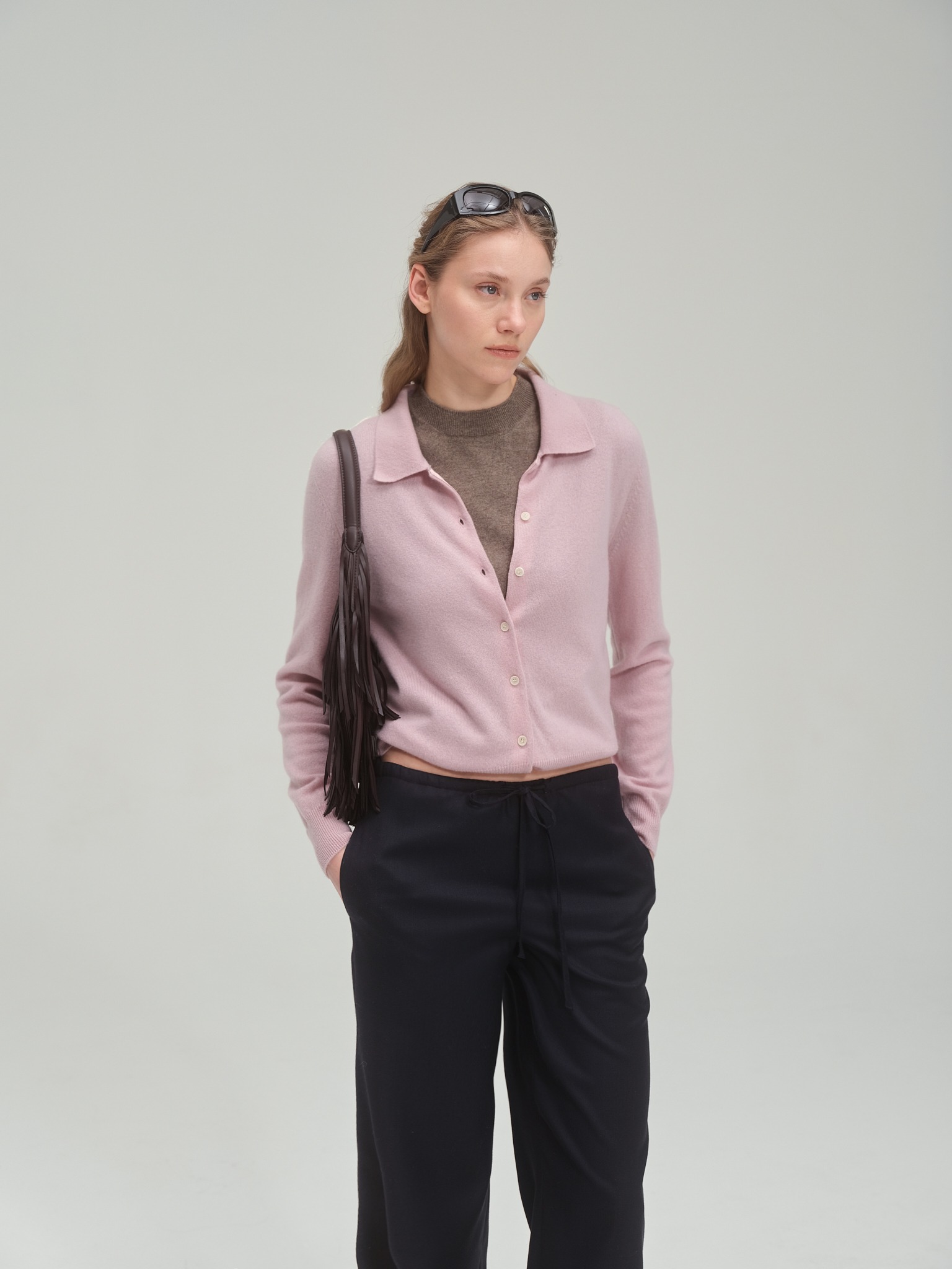 100% Pure Cashmere Shirt Cardigan_3 Colors