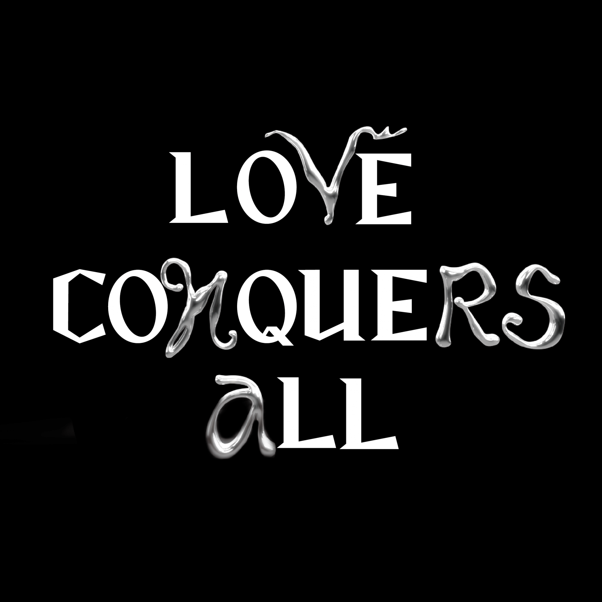 Love Conquers All 캠페인 영문 타이포그래피 레터링 디자인 | 아더앤애슐리