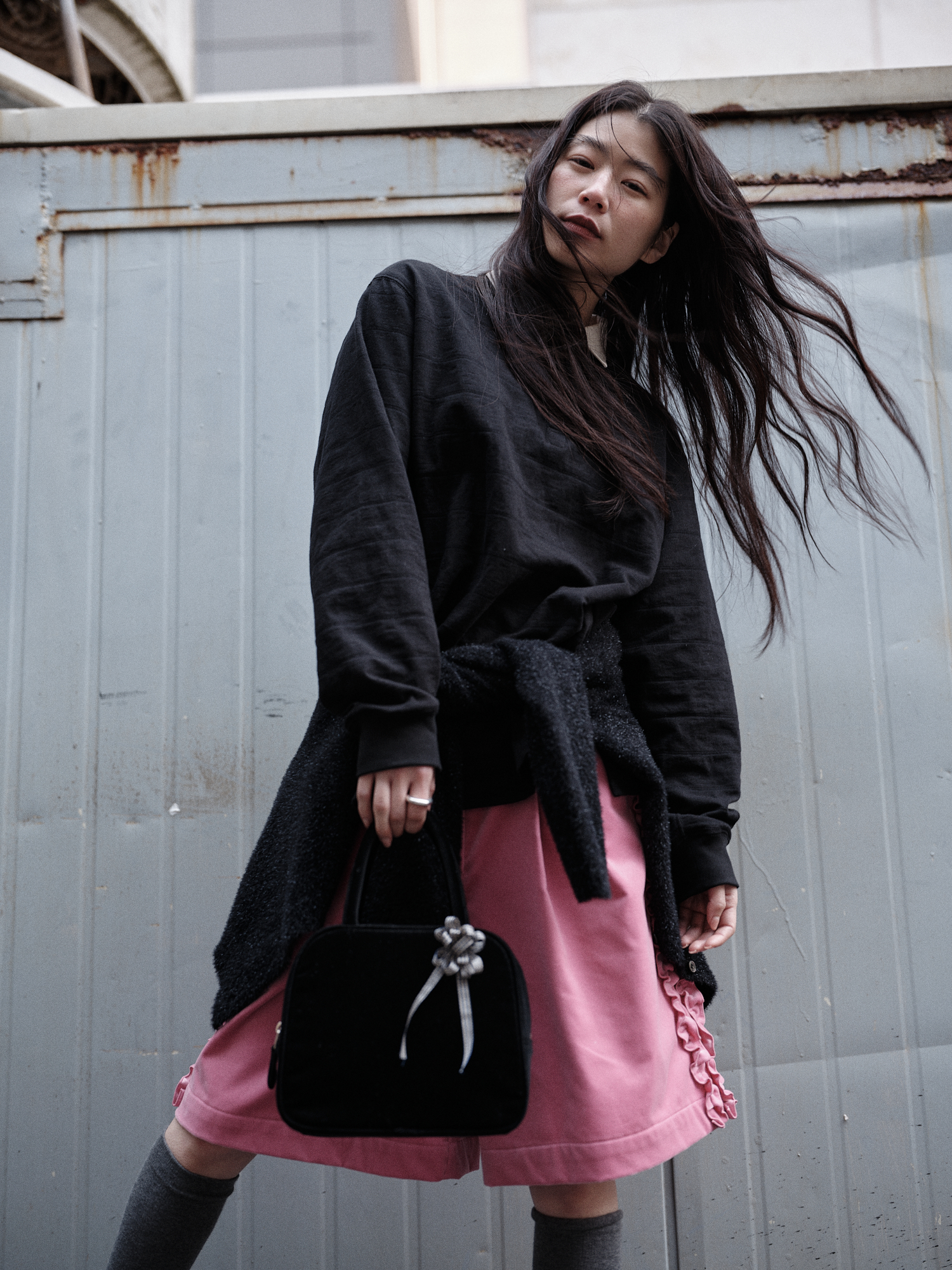 RUFFLE COTTON VELVET CULOTTE PANTS - PINK - 감도 깊은 취향