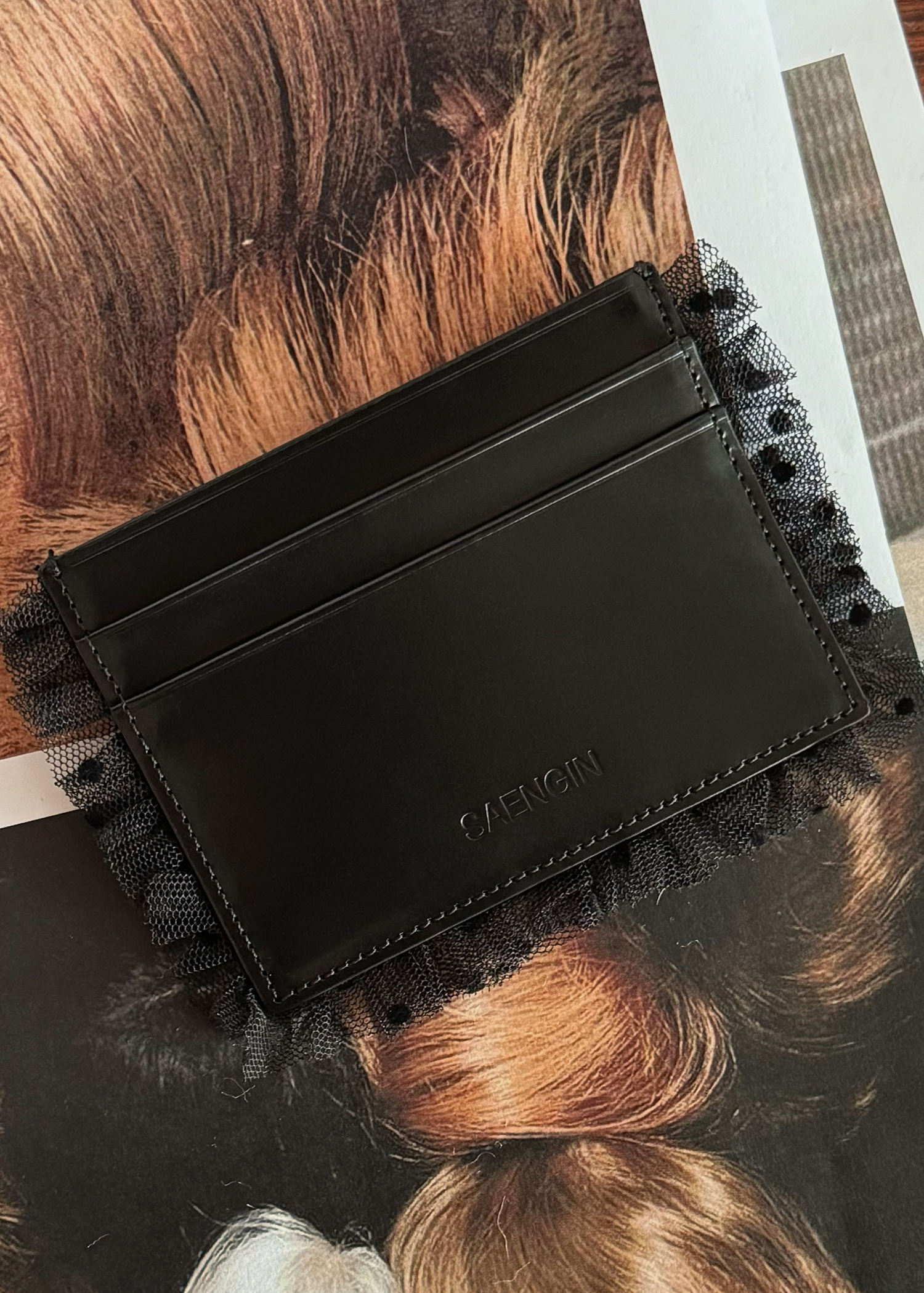 韓国商品/SAENGINSTUDIO DOT SHEER LACE CARD WALLET DOT SHEER LACE CARD WALLET - BLACK - 감도 깊은 취향 셀렉트샵