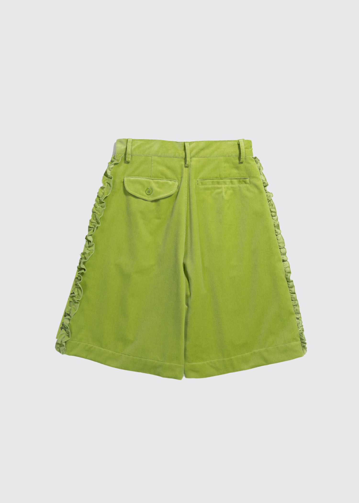 SAENGINSTUDIO】RUFFLE COTTON VELVET CULOTTE PANTS★韓国商品 RUFFLE COTTON VELVET CULOTTE PANTS - OLIVE - 감도 깊은 취향