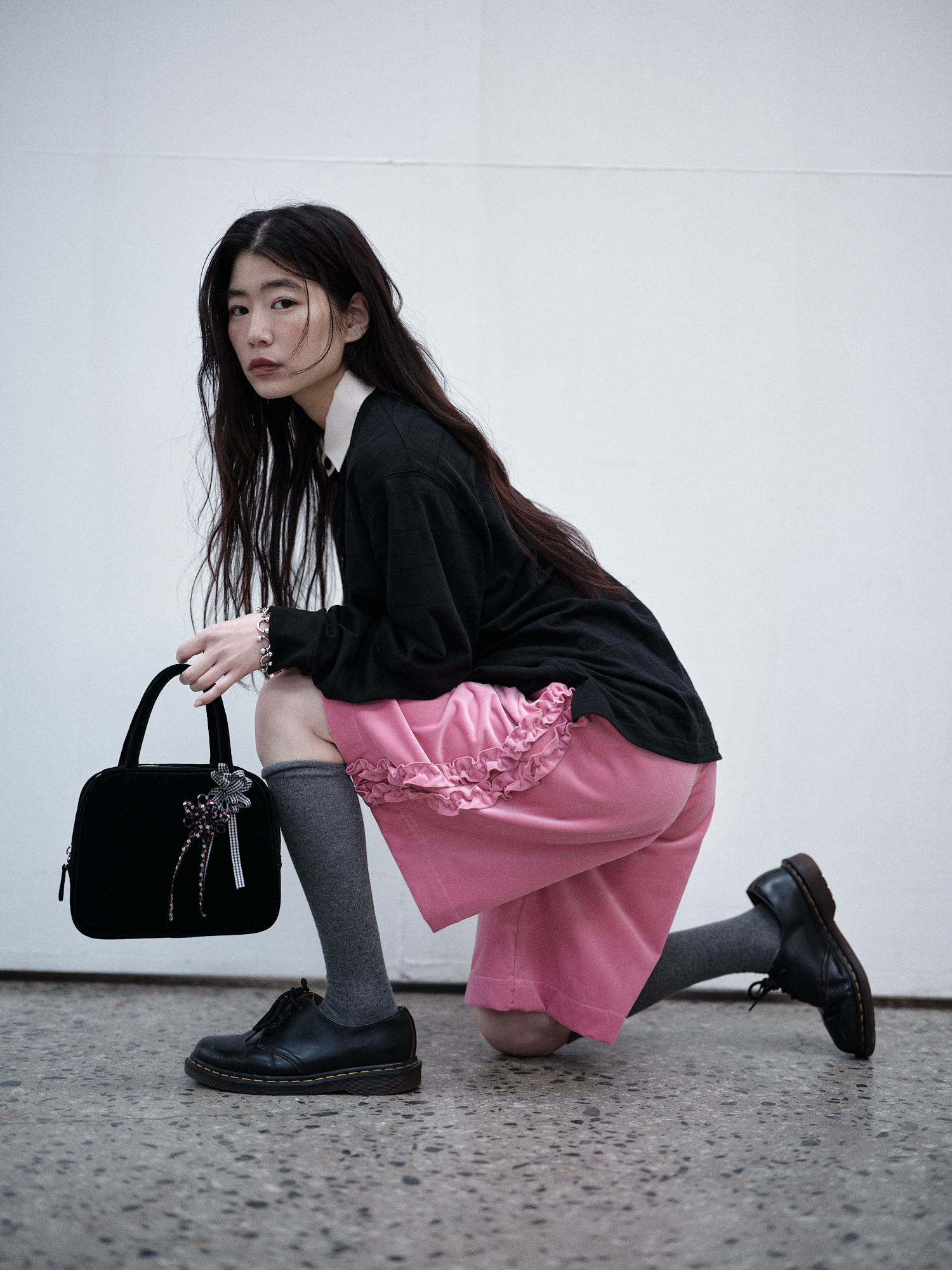 韓国商品/SAENGINSTUDIO RUFFLE COTTON VELVET CULOTTE PANTS RUFFLE COTTON VELVET CULOTTE PANTS - PINK - 감도 깊은 취향