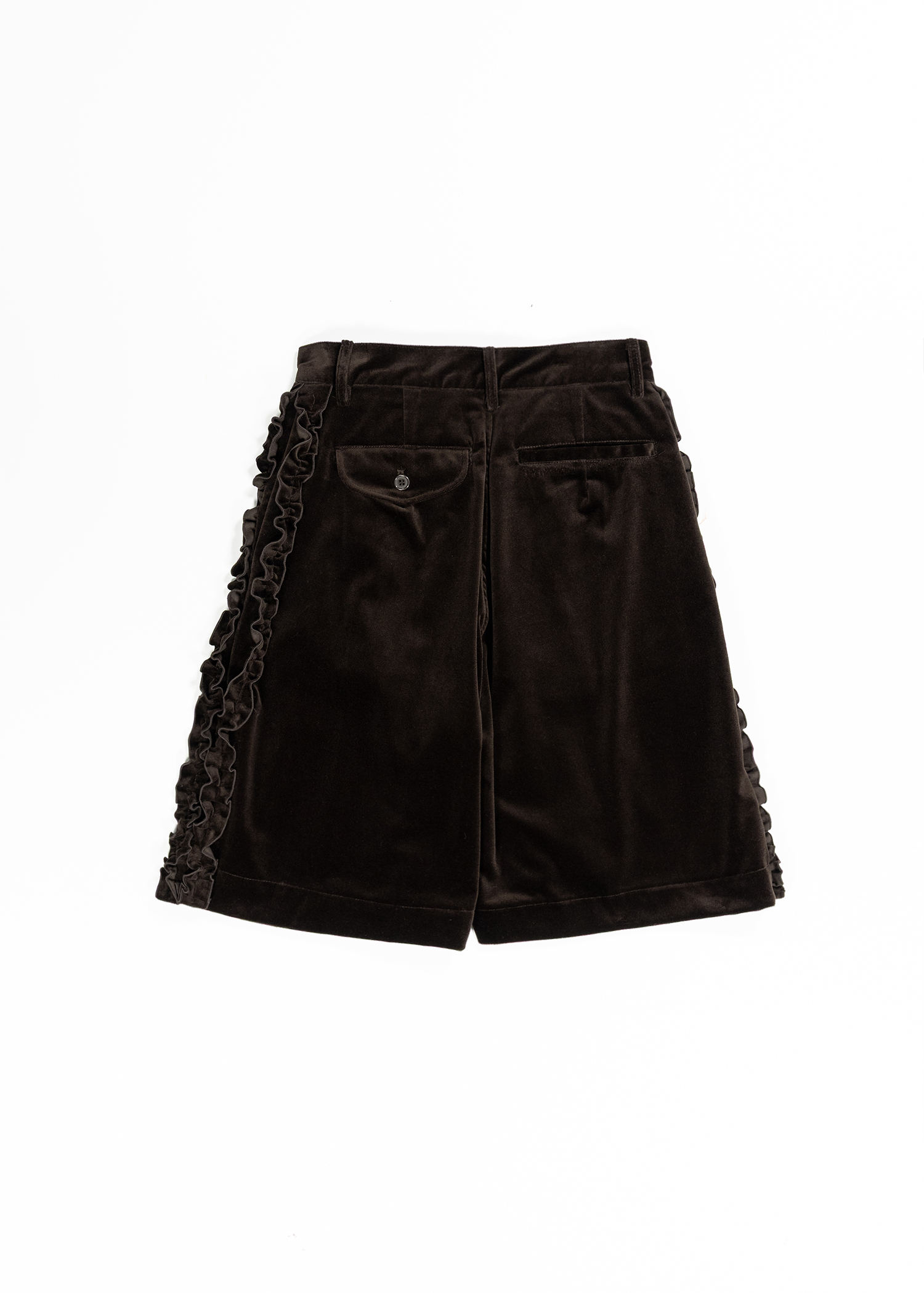 韓国商品/SAENGINSTUDIO RUFFLE COTTON VELVET CULOTTE PANTS RUFFLE COTTON VELVET CULOTTE PANTS - BROWN - 감도 깊은 취향
