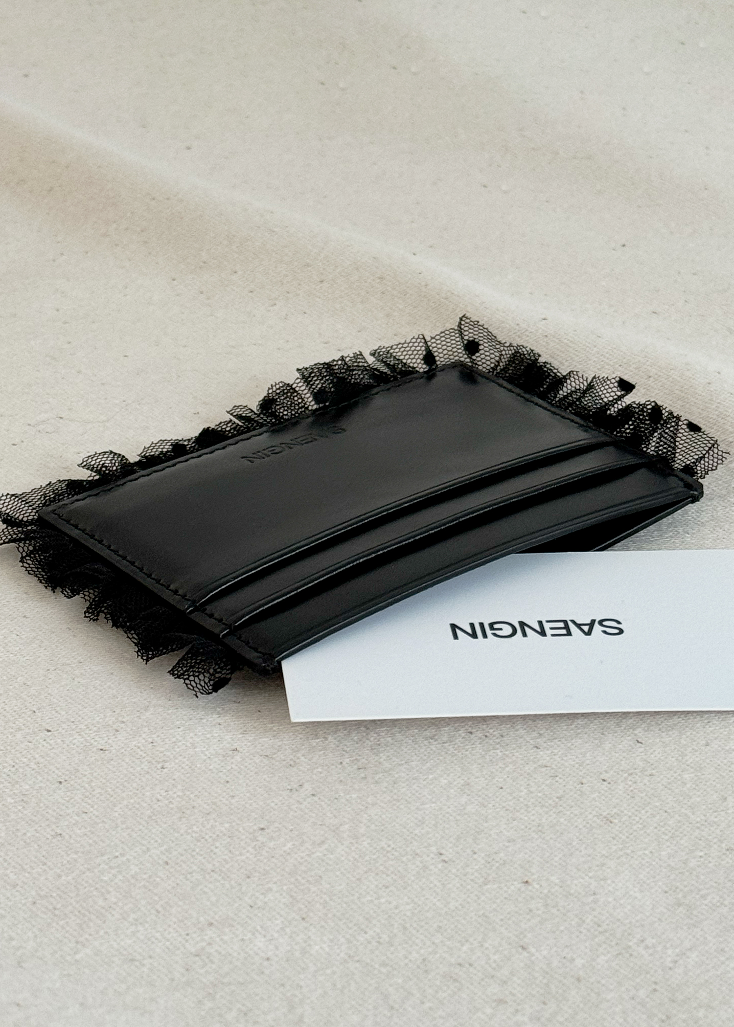 韓国商品/SAENGINSTUDIO DOT SHEER LACE CARD WALLET DOT SHEER LACE CARD WALLET - BLACK - 감도 깊은 취향 셀렉트샵