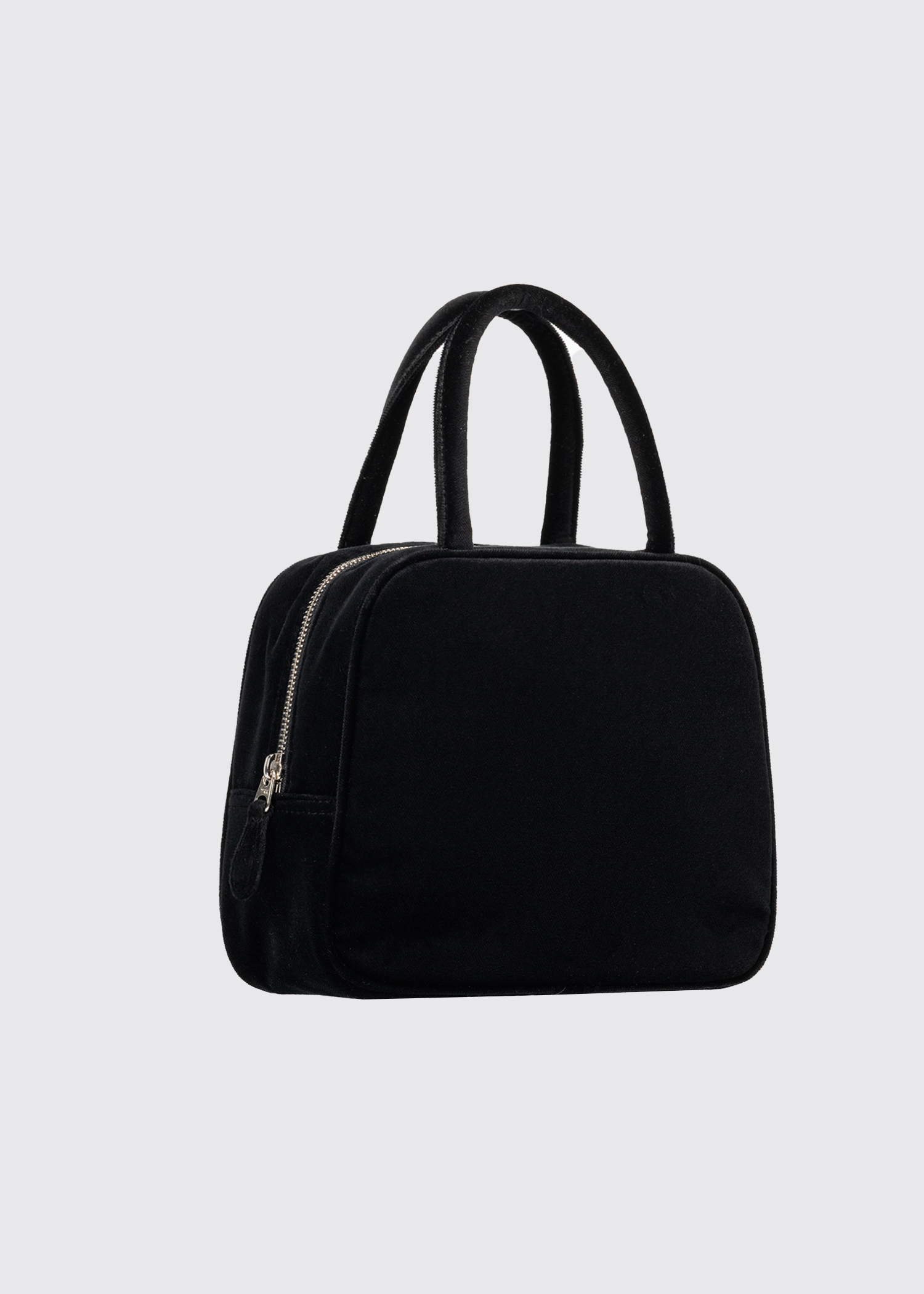 韓国商品/SAENGINSTUDIO PEARL BUTTON COTTON VELVET HAND BAG MOTHER-OF-PEARL BUTTON COTTON VELVET HAND BAG - BLACK - 감도
