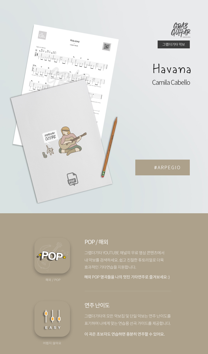 Havana Camila Cabello kpop acoustic guitar sheet music tab pdf