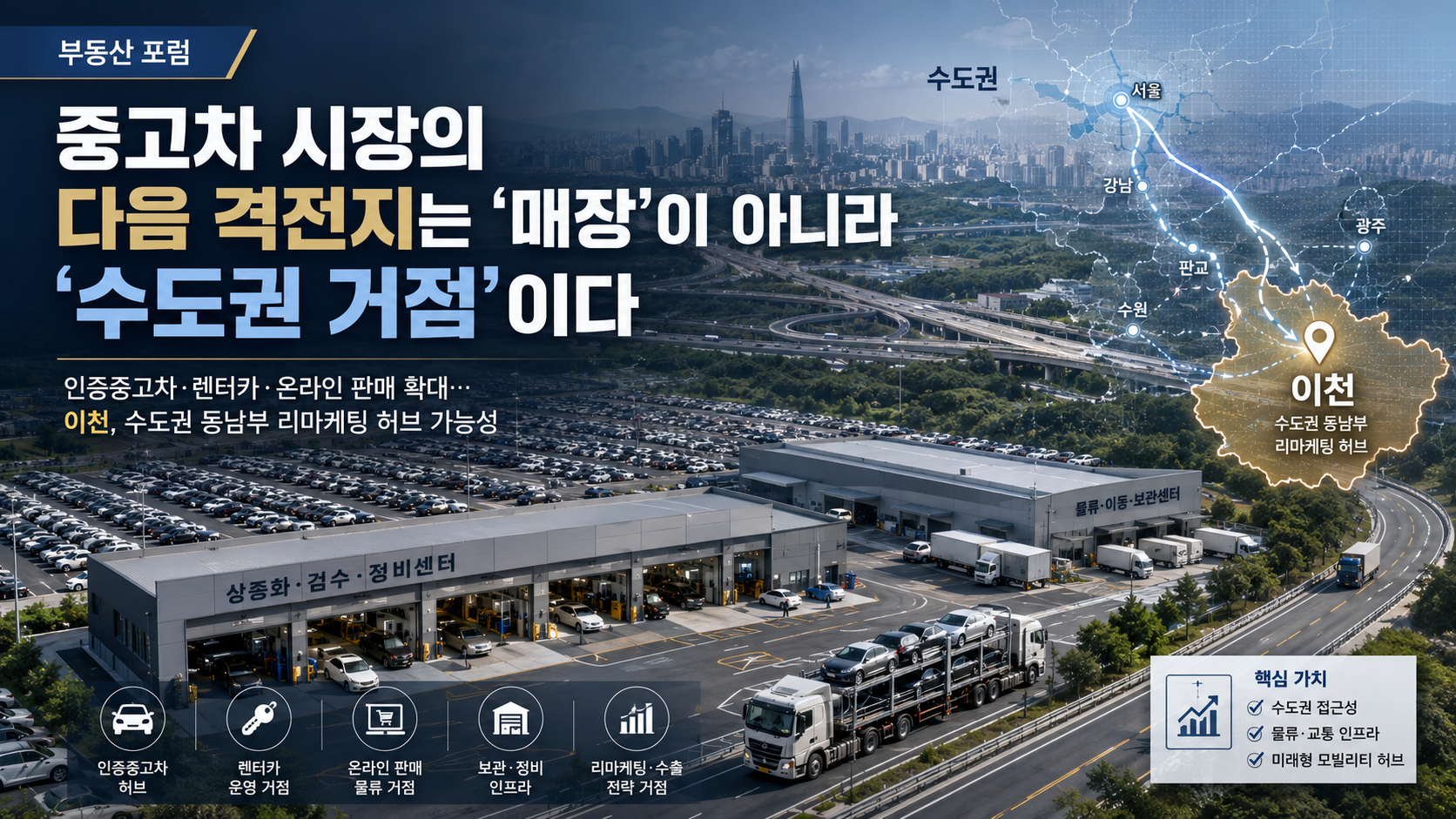 중고차 시장의 다음 격전지는 ‘매장’이 아니라 ‘수도권 거점’이다