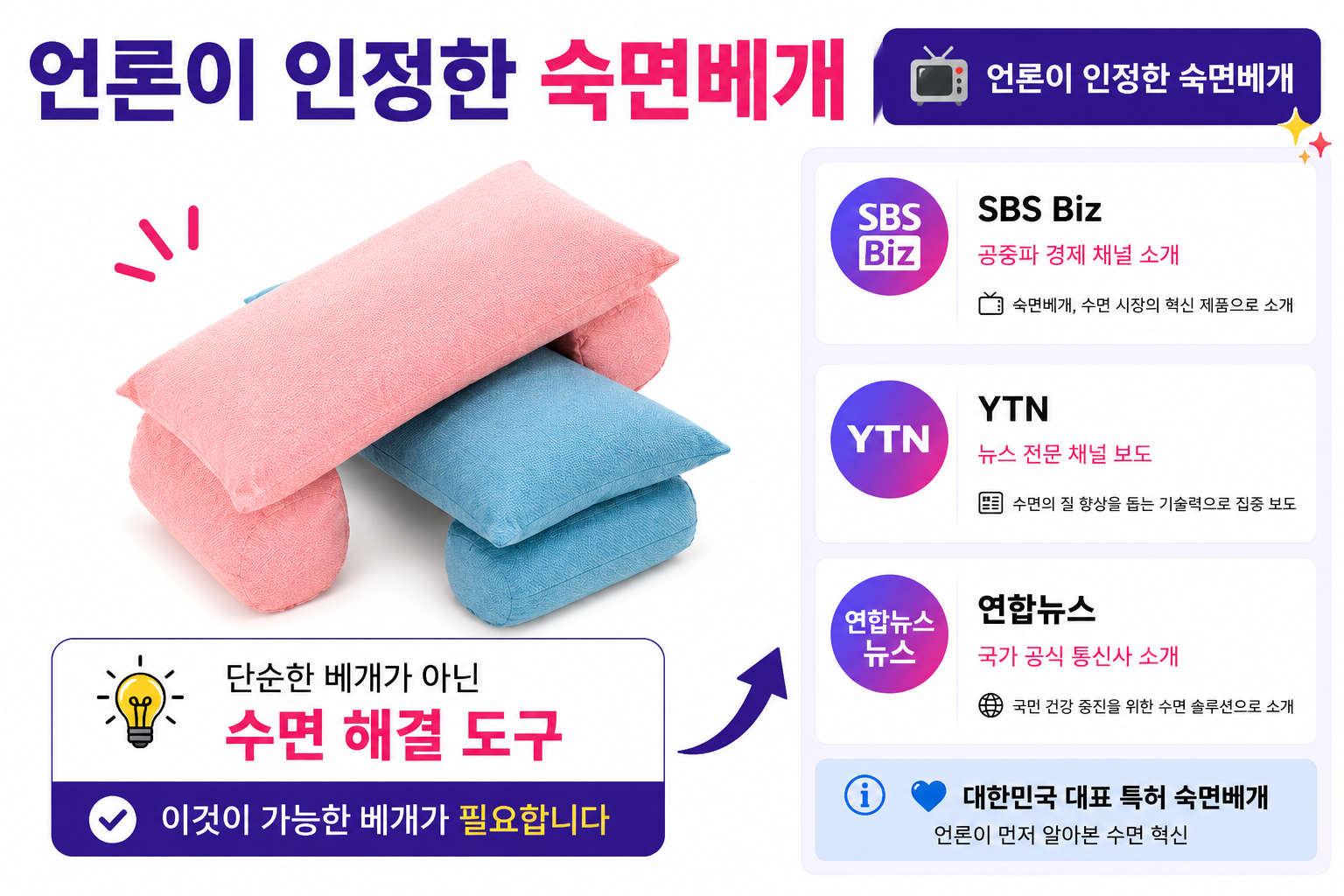 1개 블루 성공의정석꾼 홍성돈 숙면베개 황금나침반 성공DNA 베리굿베개