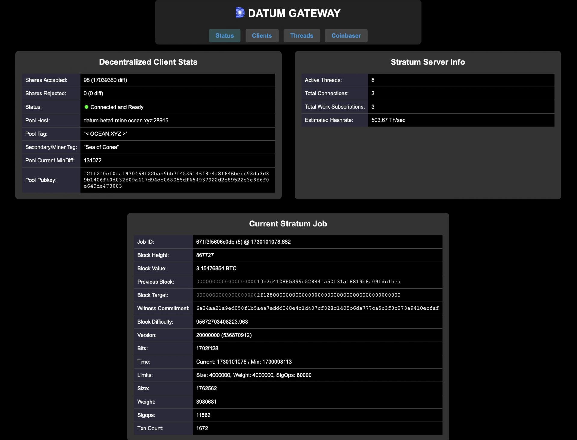 정보글] 오션풀 데이텀 설치&실행 가이드 : 비트코인상점 프로메나드 - The Coffeehouse for Freedom