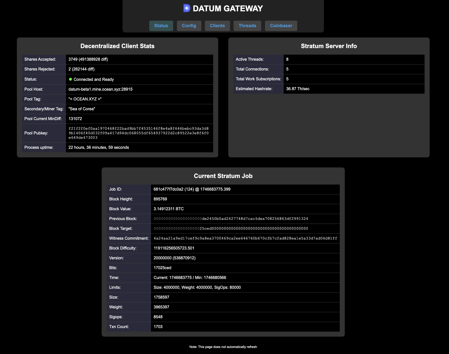 Sea of Corea 채굴풀 공개 : 비트코인상점 프로메나드 - The Coffeehouse for Freedom