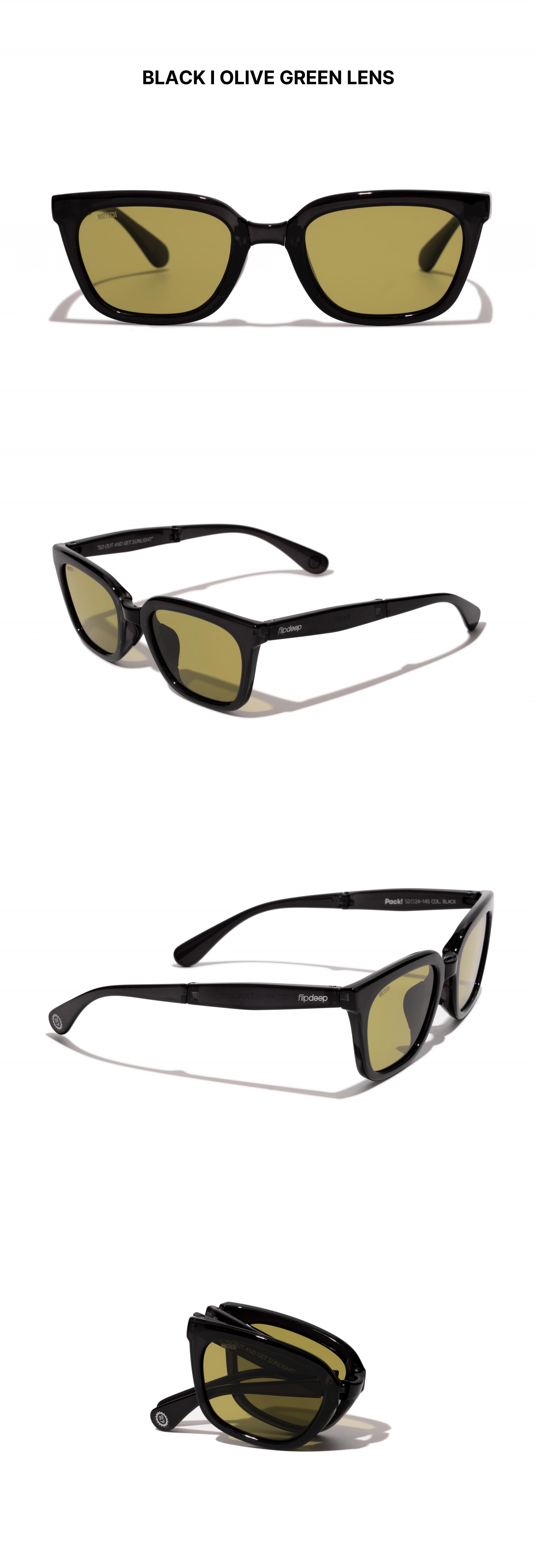 PACK! - BLACK (OLIVE GREEN LENS)