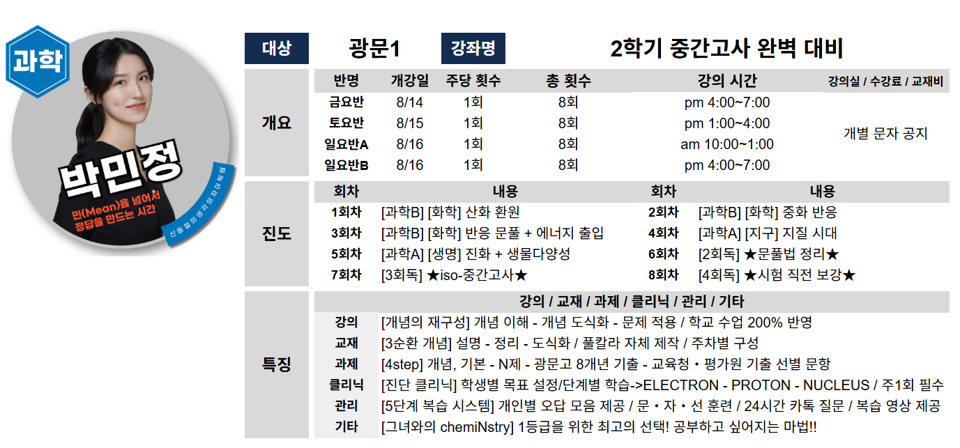 박민정 상세 계획