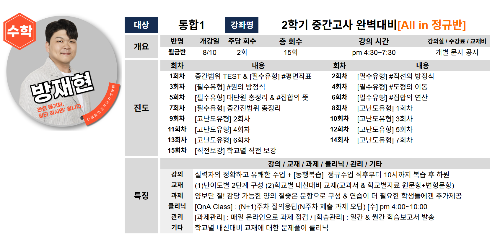 방재현 정규반 상세 계획