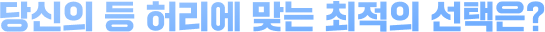 당신의 등 허리에 맞는 최적의 선택은?