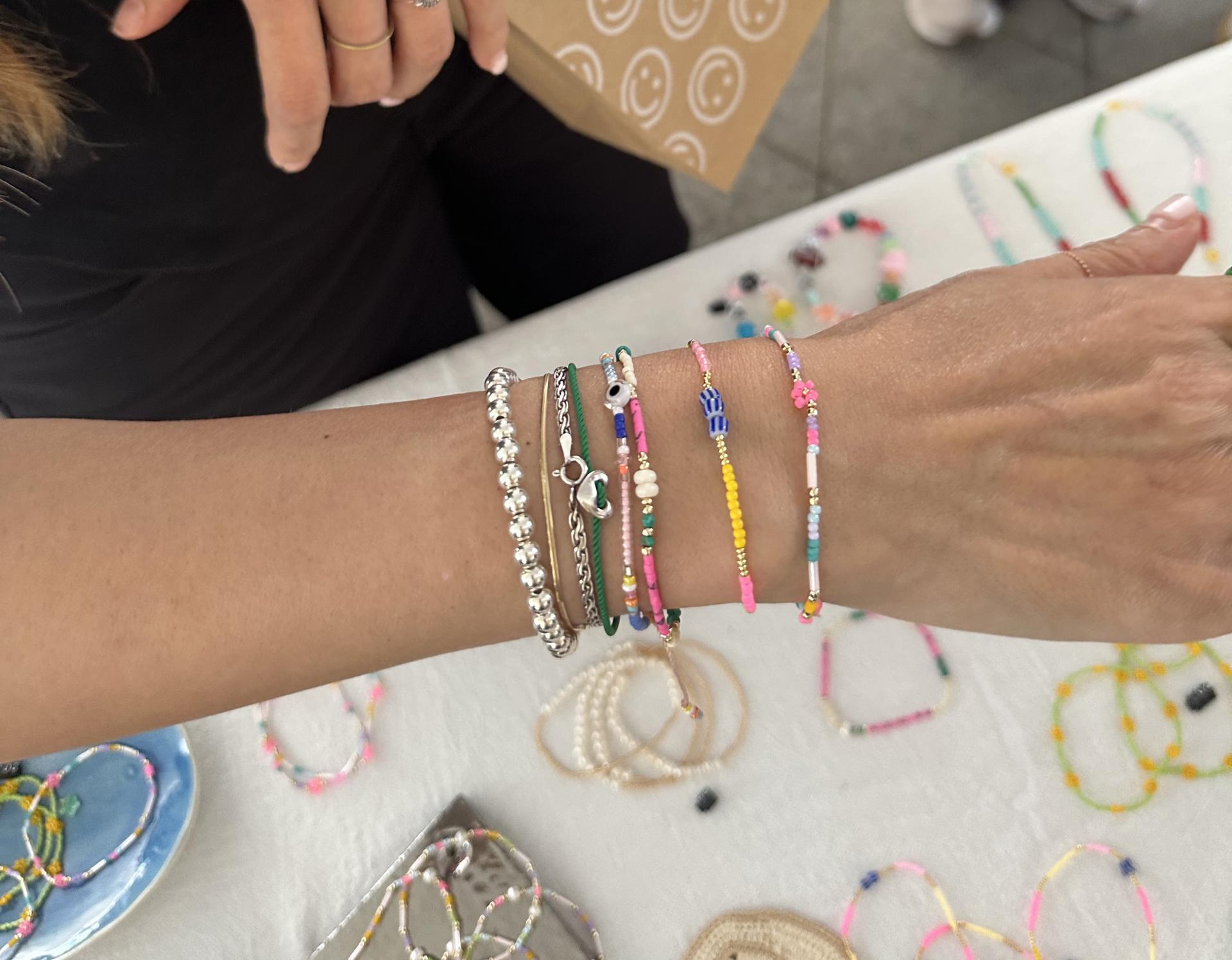 pink /green bracelet